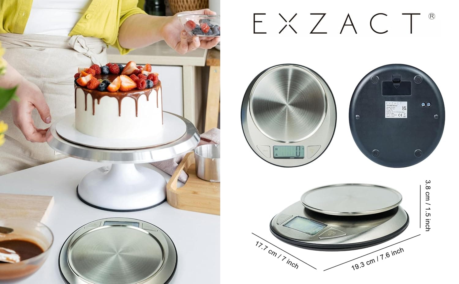 ترازو آشپزخانه دیجیتال Exzact استیل ضد زنگ ظرفیت 5kg ترازو آشپزخانه دیجیتال Exzact استیل ضد زنگ ظرفیت 5kg