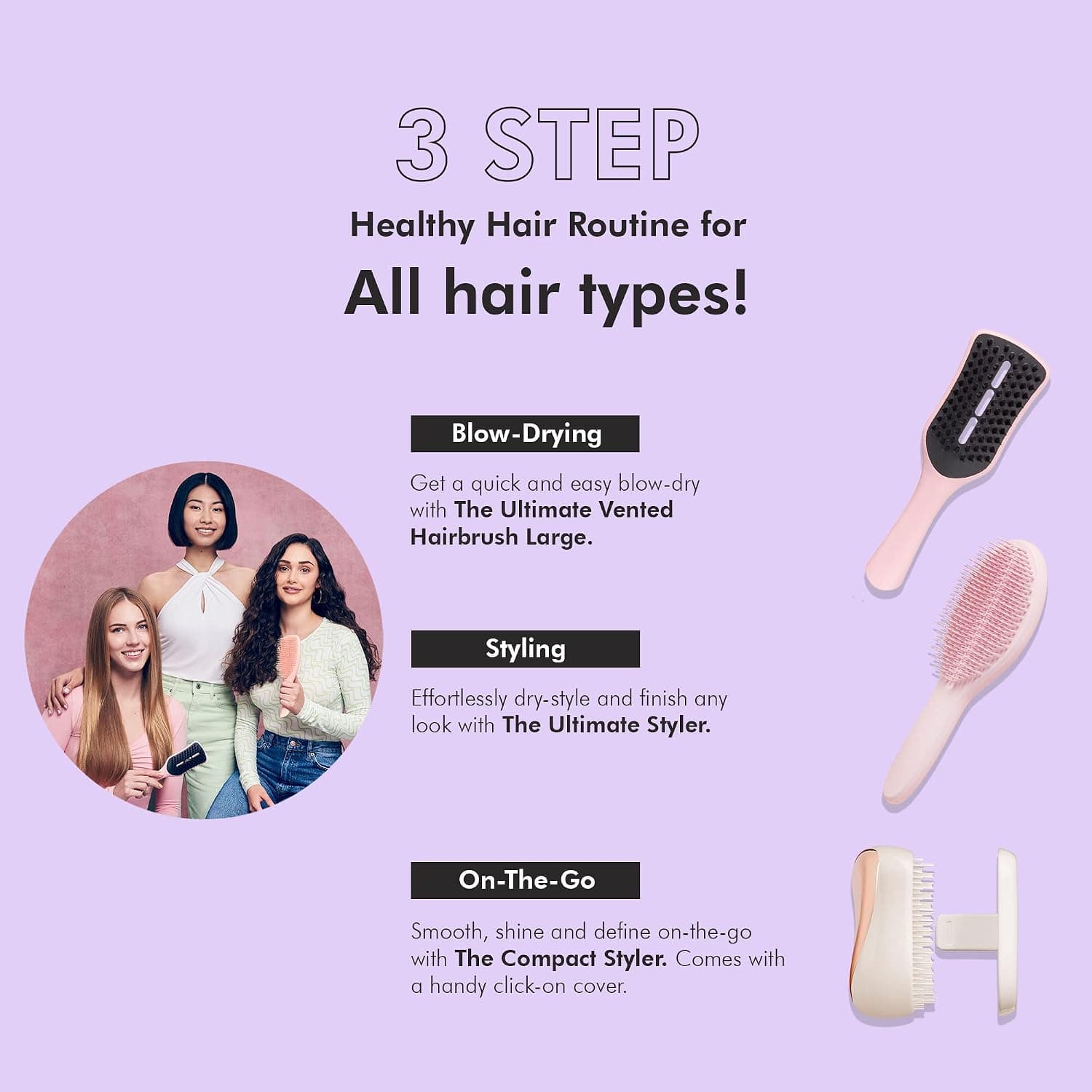 برس مو Tangle Teezer Compact Styler رزگلد عاجی با درب سفری برس مو Tangle Teezer Compact Styler رزگلد عاجی با درب سفری
