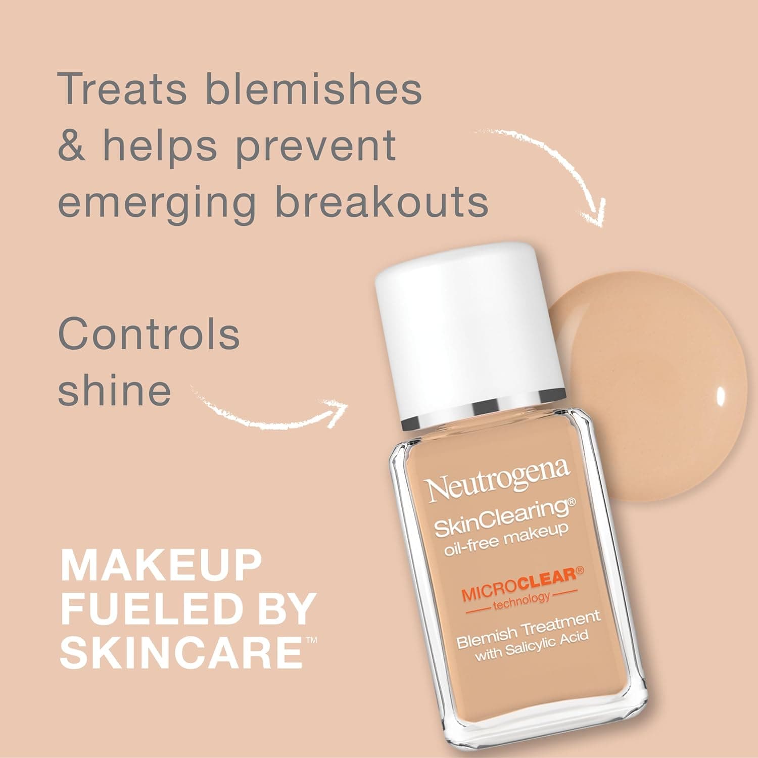 کرمپودر مایع Neutrogena SkinClearing بدون چربی ضدجوش و لک با اسید سالیسیلیک، رنگ 10 Classic Ivory کرمپودر مایع Neutrogena SkinClearing بدون چربی ضدجوش و لک با اسید سالیسیلیک، رنگ 10 Classic Ivory