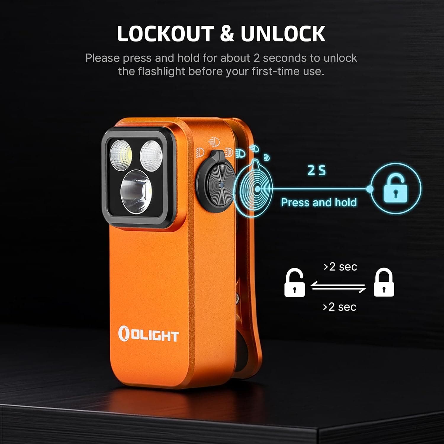 چراغقوه گیرهای شارژی EDC OLIGHT نارنجی مدل Oclip Pro چراغقوه گیرهای شارژی EDC OLIGHT نارنجی مدل Oclip Pro