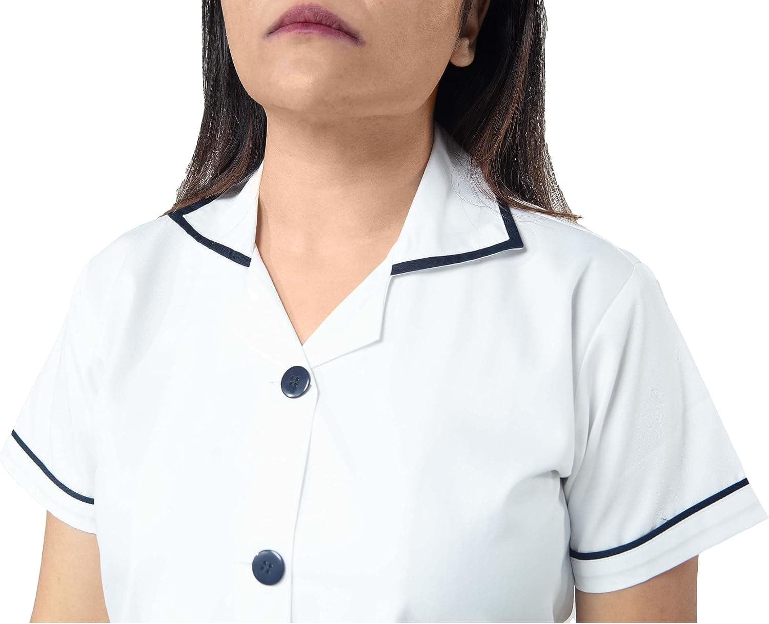 یونیفرم پرستاری زنانه UNIFORM CRAFT پلیاستر پنبه توییل سفید سرمهای XXL مدل NT01 یونیفرم پرستاری زنانه UNIFORM CRAFT پلیاستر پنبه توییل سفید سرمهای XXL مدل NT01
