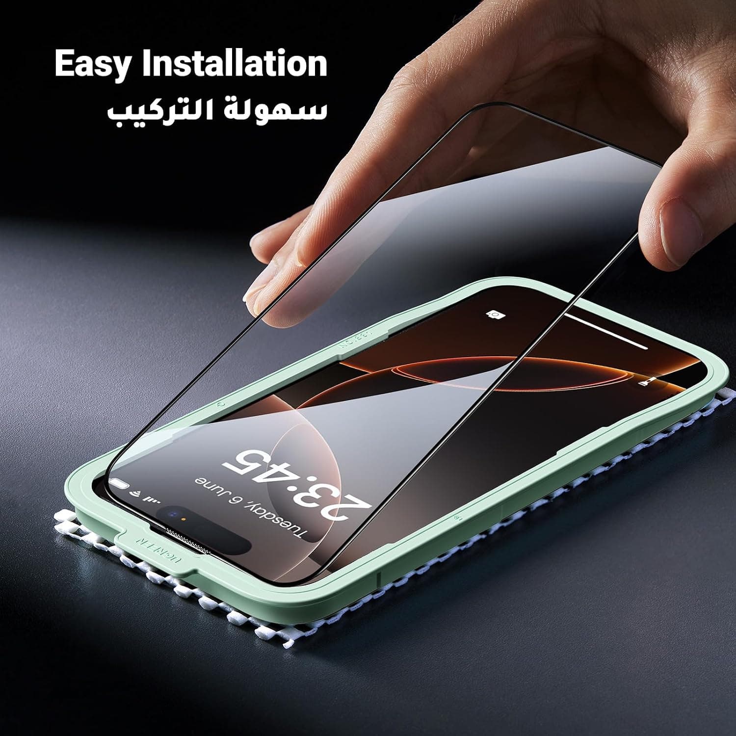 محافظ صفحه نمایش UGREEN iPhone 16 Pro Max نصب خودتراز 2 عددی محافظ صفحه نمایش UGREEN iPhone 16 Pro Max نصب خودتراز 2 عددی