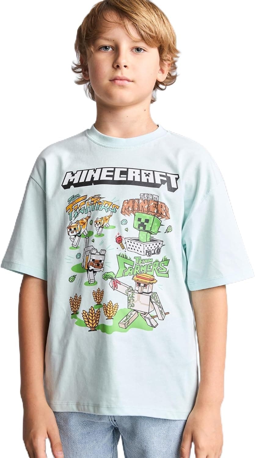 تیشرت پسرانه DeFacto نخی فیت معمولی Minecraft لایسنسدار سبز نعنایی مدل H5796A826AU تیشرت پسرانه DeFacto نخی فیت معمولی Minecraft لایسنسدار سبز نعنایی مدل H5796A826AU