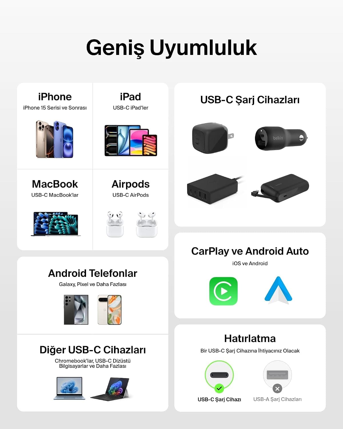 کابل شارژ USB-C به USB-C دوعددی Belkin با روکش بافتهشده، سفید، 1,5 m، 60 W کابل شارژ USB-C به USB-C دوعددی Belkin با روکش بافتهشده، سفید، 1,5 m، 60 W
