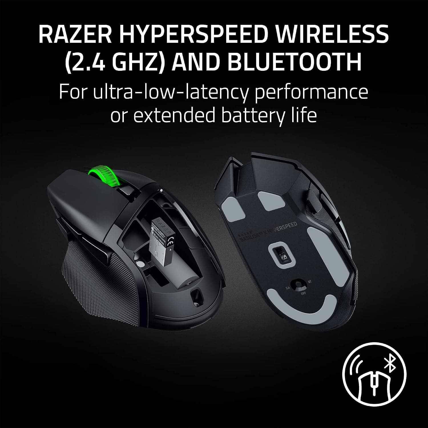 موس گیمینگ بیسیم Razer مدل Basilisk V3 X HyperSpeed با 9 کنترل قابلتنظیم، سنسور اپتیکال 18K، مشکی موس گیمینگ بیسیم Razer مدل Basilisk V3 X HyperSpeed با 9 کنترل قابلتنظیم، سنسور اپتیکال 18K، مشکی