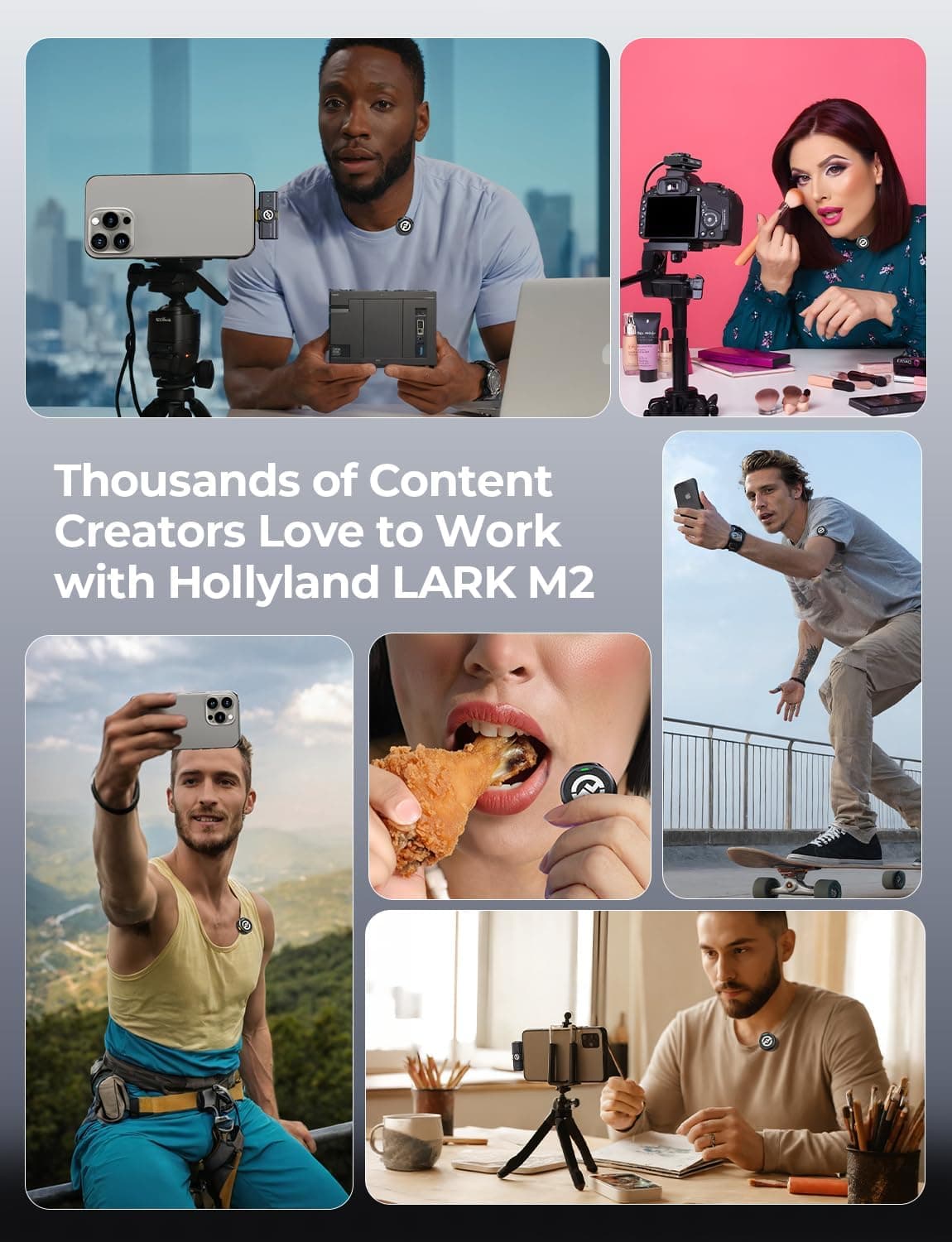 میکروفون یقهای بیسیم Hollyland کامبو مدل Lark M2 میکروفون یقهای بیسیم Hollyland کامبو مدل Lark M2
