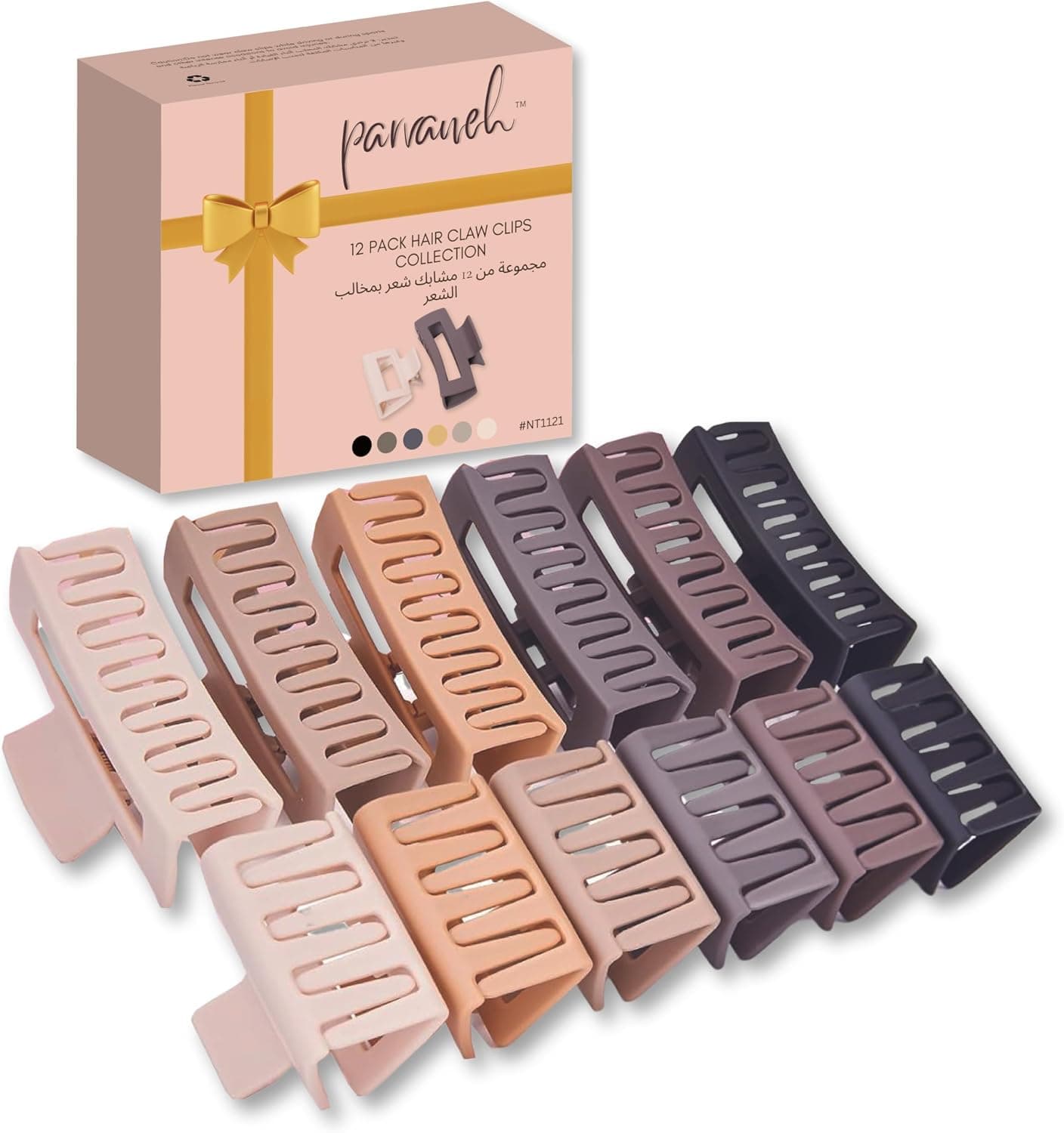 گیره موی چنگالی PARVANEH BEAUTY SUPPLIES SINCE 1998 سایز متوسط و کوچک 12 عددی گیره موی چنگالی PARVANEH BEAUTY SUPPLIES SINCE 1998 سایز متوسط و کوچک 12 عددی