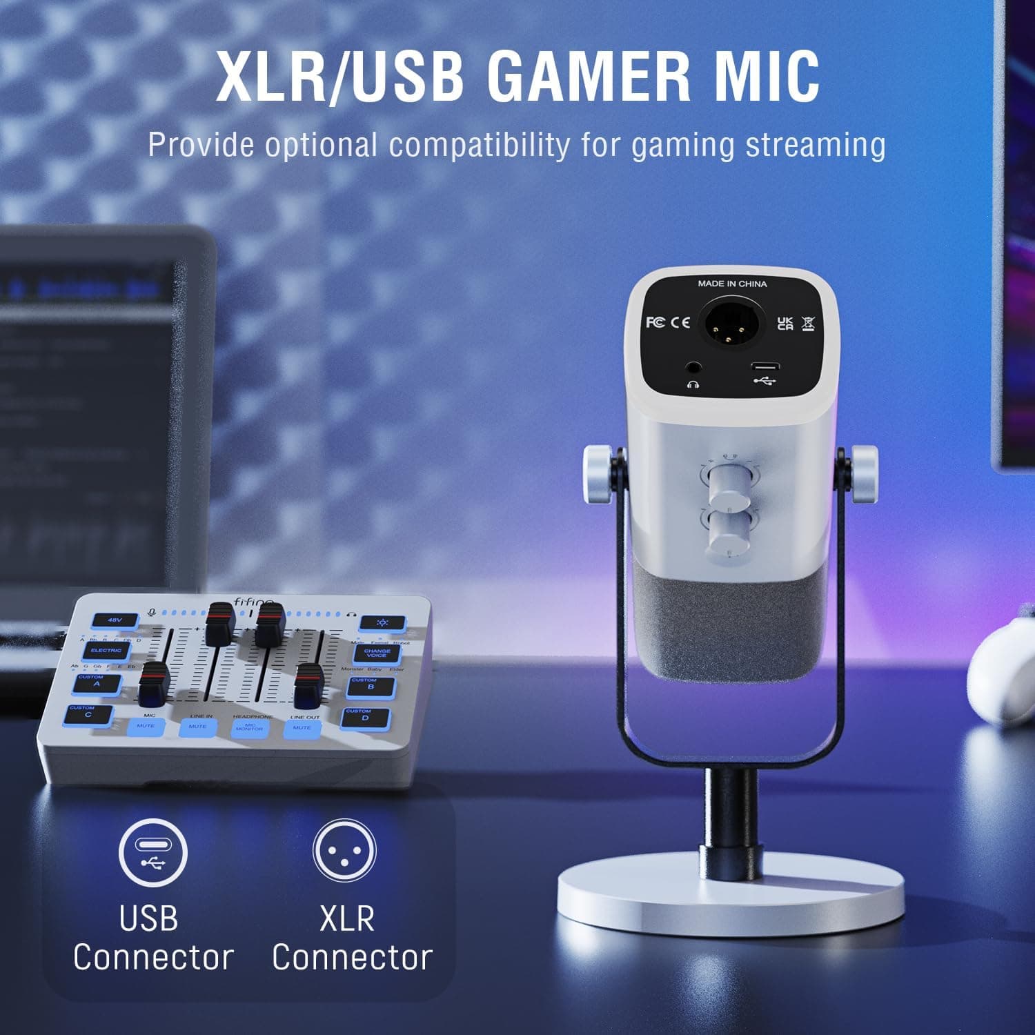 ست تجهیزات استریم FIFINE با میکروفون XLR/USB مدل AmpliGame KS5W ست تجهیزات استریم FIFINE با میکروفون XLR/USB مدل AmpliGame KS5W