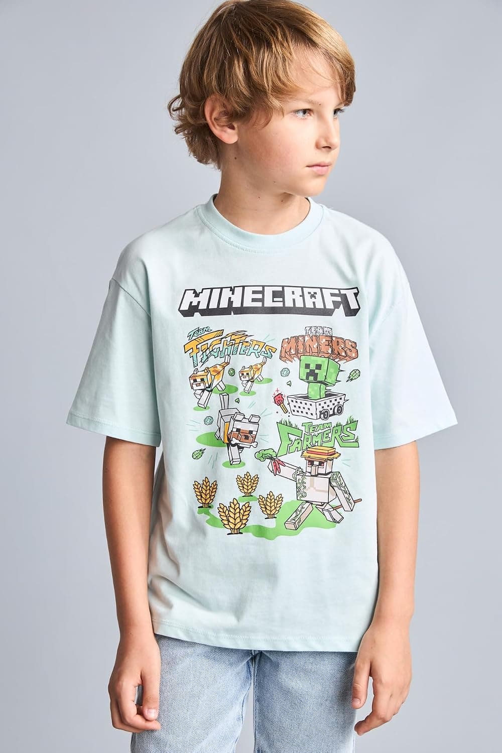 تیشرت پسرانه DeFacto نخی فیت معمولی Minecraft لایسنسدار سبز نعنایی مدل H5796A826AU تیشرت پسرانه DeFacto نخی فیت معمولی Minecraft لایسنسدار سبز نعنایی مدل H5796A826AU