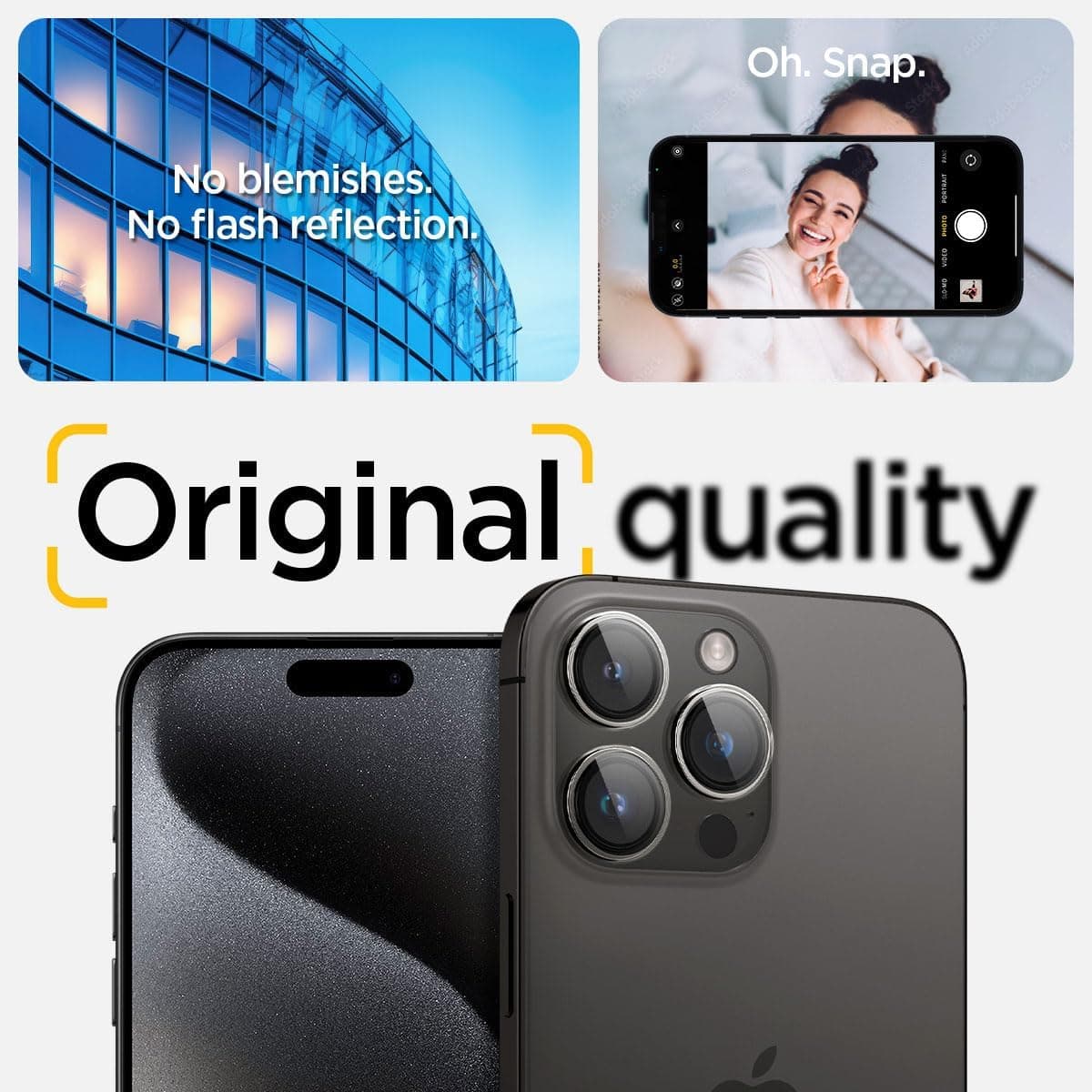 محافظ لنز دوربین Spigen آیفون 15/16/17 Pro Max Glas.tR EZ Fit Optik Pro مدل AGL06914 محافظ لنز دوربین Spigen آیفون 15/16/17 Pro Max Glas.tR EZ Fit Optik Pro مدل AGL06914