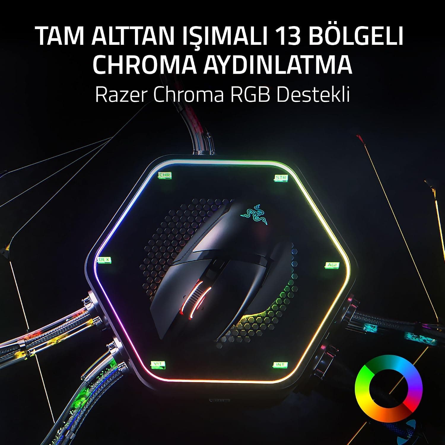 ماوس بازی بیسیم ارگونومیک Razer با Chroma RGB، حسگر اپتیکال 35K و 13 کنترل قابل شخصیسازی مدل Basilisk V3 Pro 35K مشکی ماوس بازی بیسیم ارگونومیک Razer با Chroma RGB، حسگر اپتیکال 35K و 13 کنترل قابل شخصیسازی مدل Basilisk V3 Pro 35K مشکی