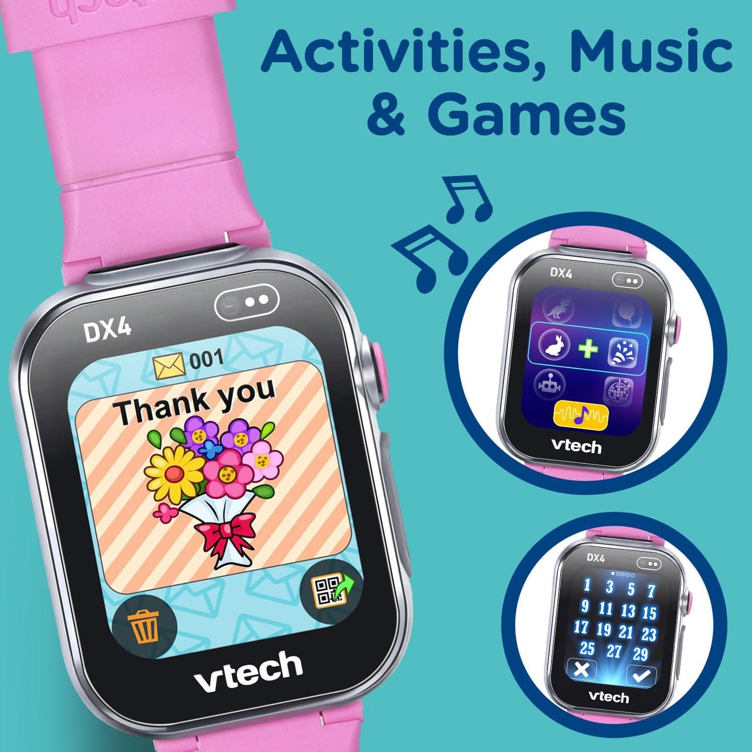 ساعت هوشمند کودک VTech صورتی مدل KidiZoom DX4 ساعت هوشمند کودک VTech صورتی مدل KidiZoom DX4