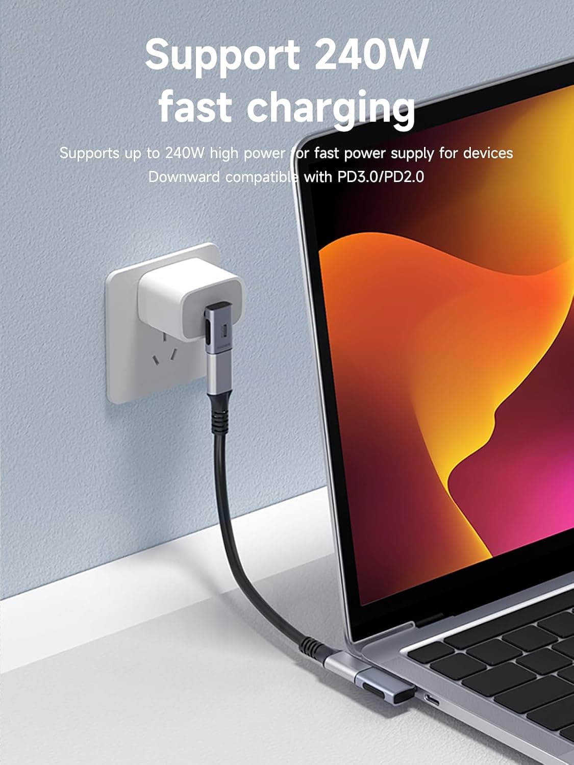آداپتور USB-C Hagibis زاویه ۹۰ درجه 240W 40Gbps 8K بسته ۲ تایی آداپتور USB-C Hagibis زاویه ۹۰ درجه 240W 40Gbps 8K بسته ۲ تایی