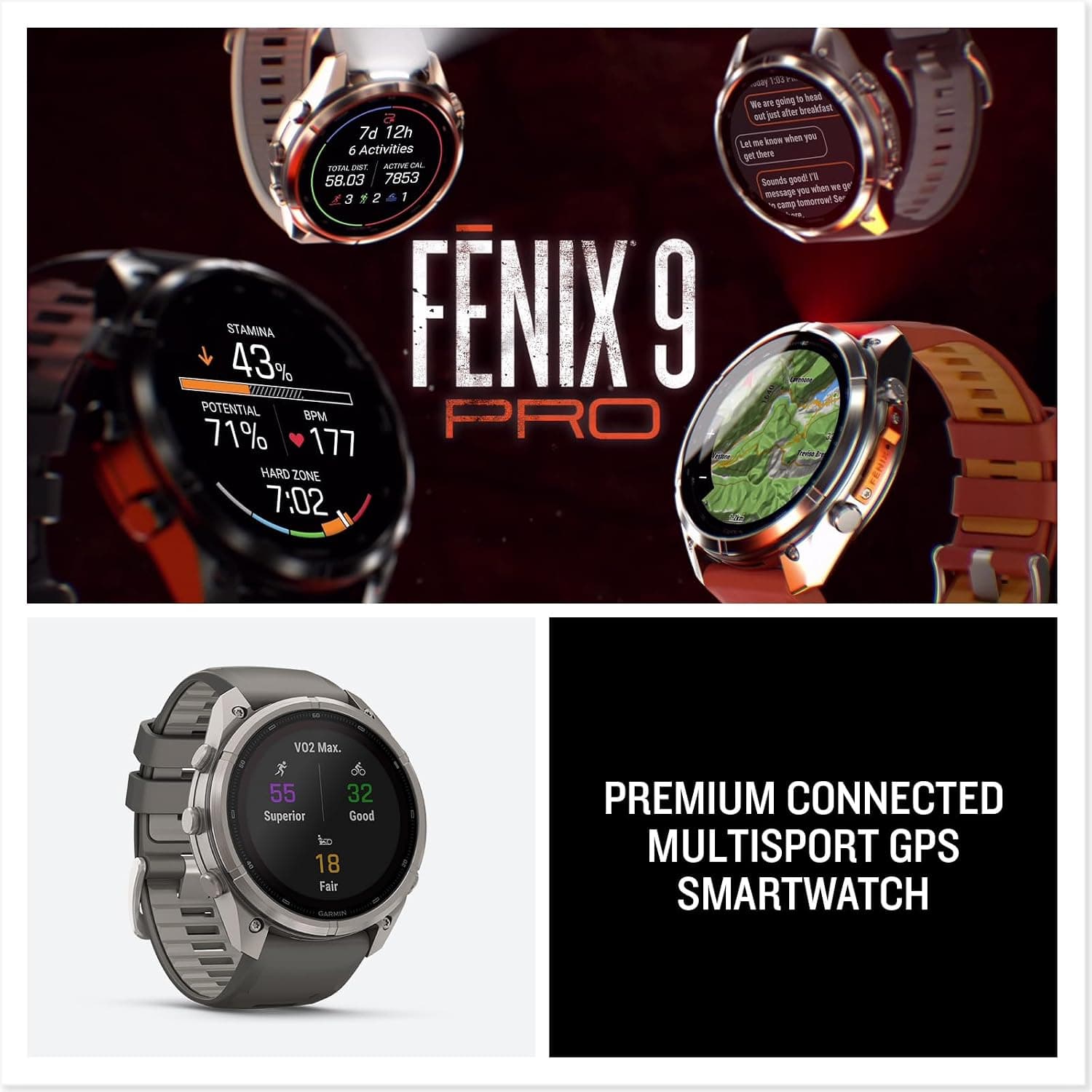 ساعت هوشمند Garmin تیتانیومی با بند سیلیکونی خاکستری مدل Fenix 9 Pro Solar 51mm ساعت هوشمند Garmin تیتانیومی با بند سیلیکونی خاکستری مدل Fenix 9 Pro Solar 51mm
