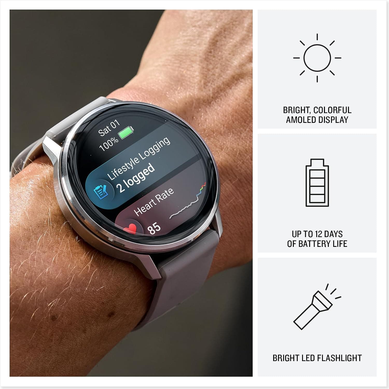 ساعت هوشمند Garmin با بند سیلیکونی نقرهای و زرد مدل Venu 4-45 mm ساعت هوشمند Garmin با بند سیلیکونی نقرهای و زرد مدل Venu 4-45 mm