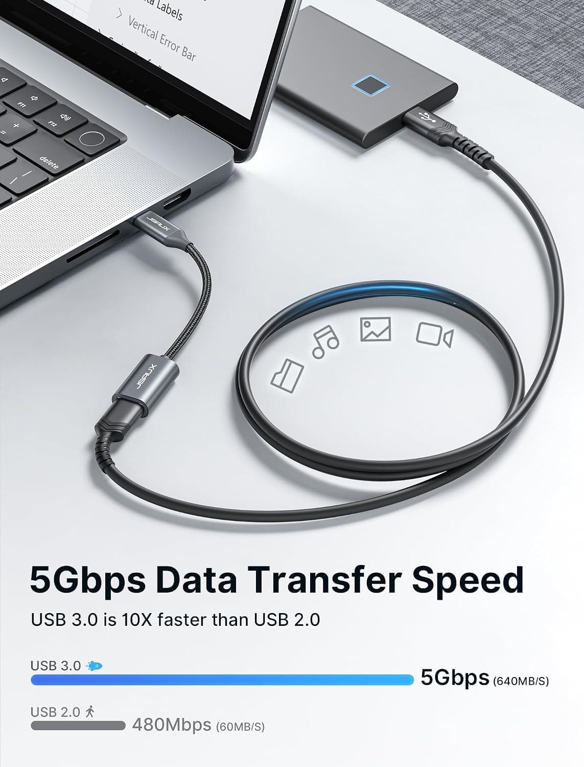 آداپتور JSAUX از USB C به USB 3.0 بسته 2 عددی آداپتور JSAUX از USB C به USB 3.0 بسته 2 عددی