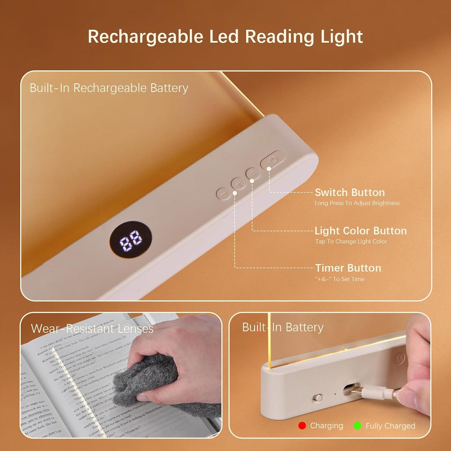 چراغ مطالعه و شب 2 in 1 Choudao Tech LED قابل تنظیم تخت چراغ مطالعه و شب 2 in 1 Choudao Tech LED قابل تنظیم تخت