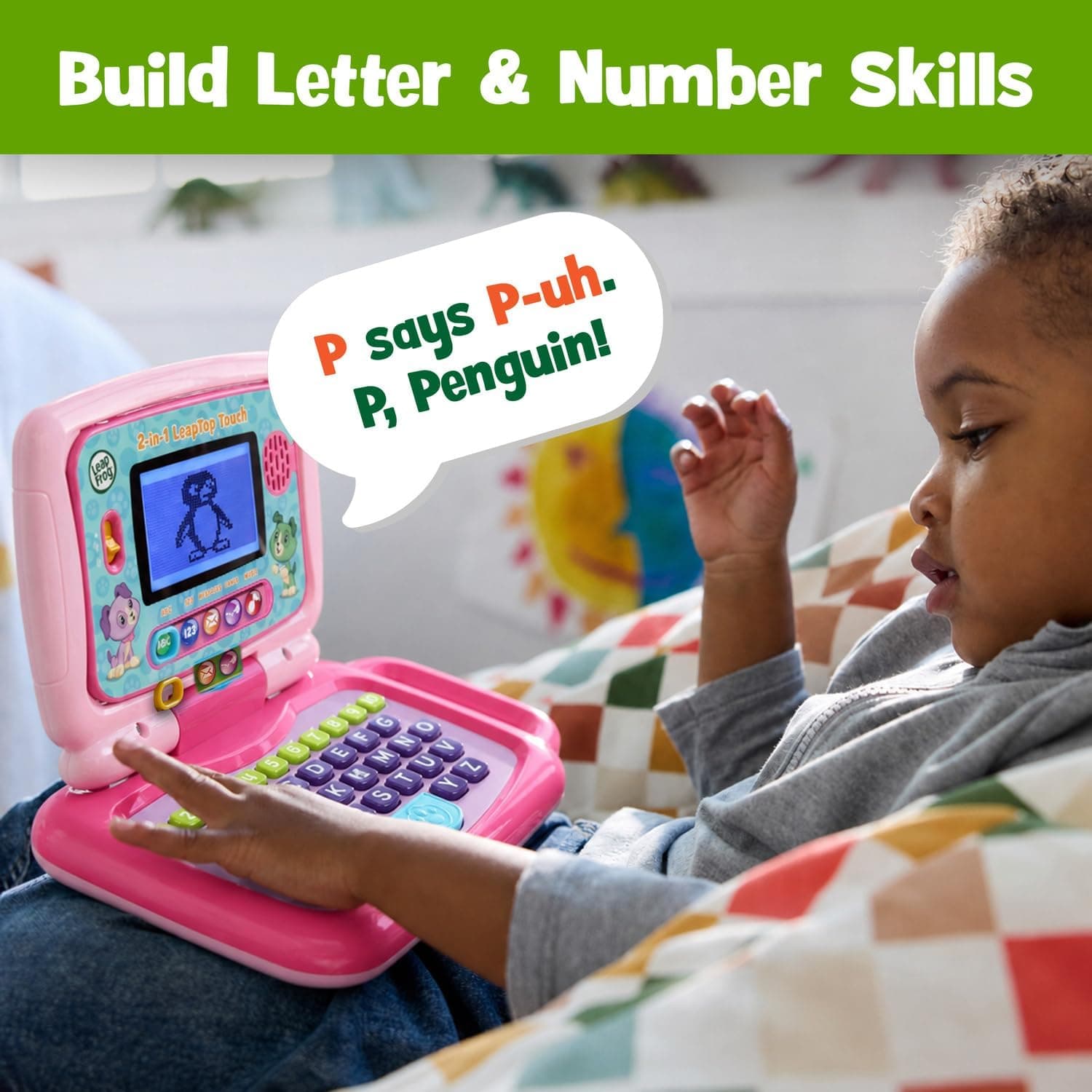 لپتاپ آموزشی کودک LeapFrog دوکاره لمسی صورتی لپتاپ آموزشی کودک LeapFrog دوکاره لمسی صورتی