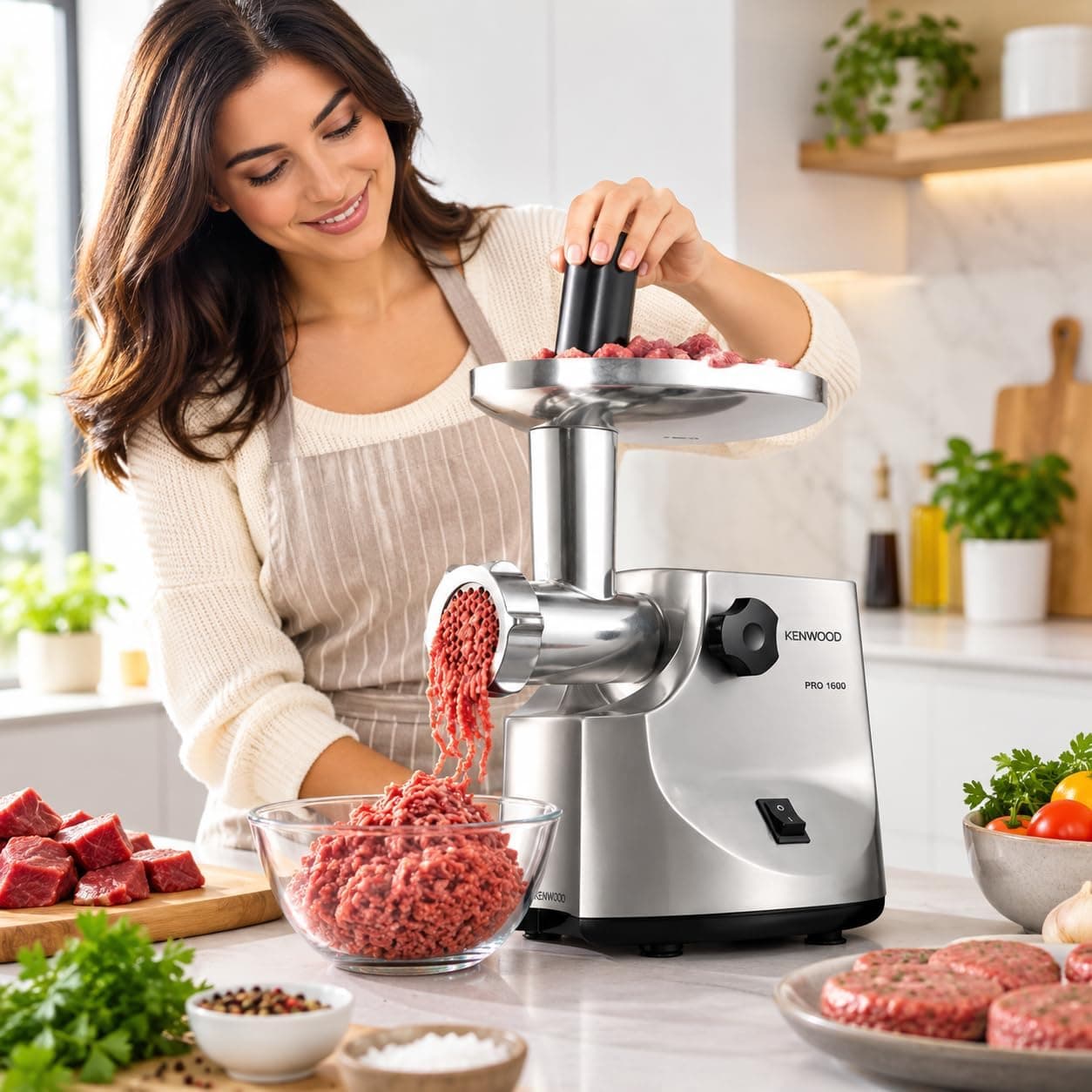 چرخ گوشت Kenwood با توان 1600W بدنه فلزی مدل MG510 نقرهای چرخ گوشت Kenwood با توان 1600W بدنه فلزی مدل MG510 نقرهای