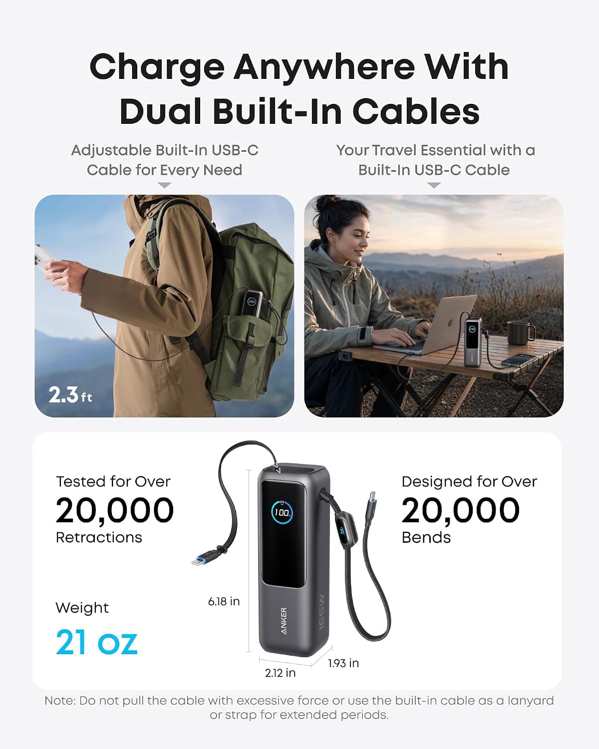 پاوربانک لپتاپ Anker با ظرفیت 25,000mAh و توان خروجی کلی 165W پاوربانک لپتاپ Anker با ظرفیت 25,000mAh و توان خروجی کلی 165W