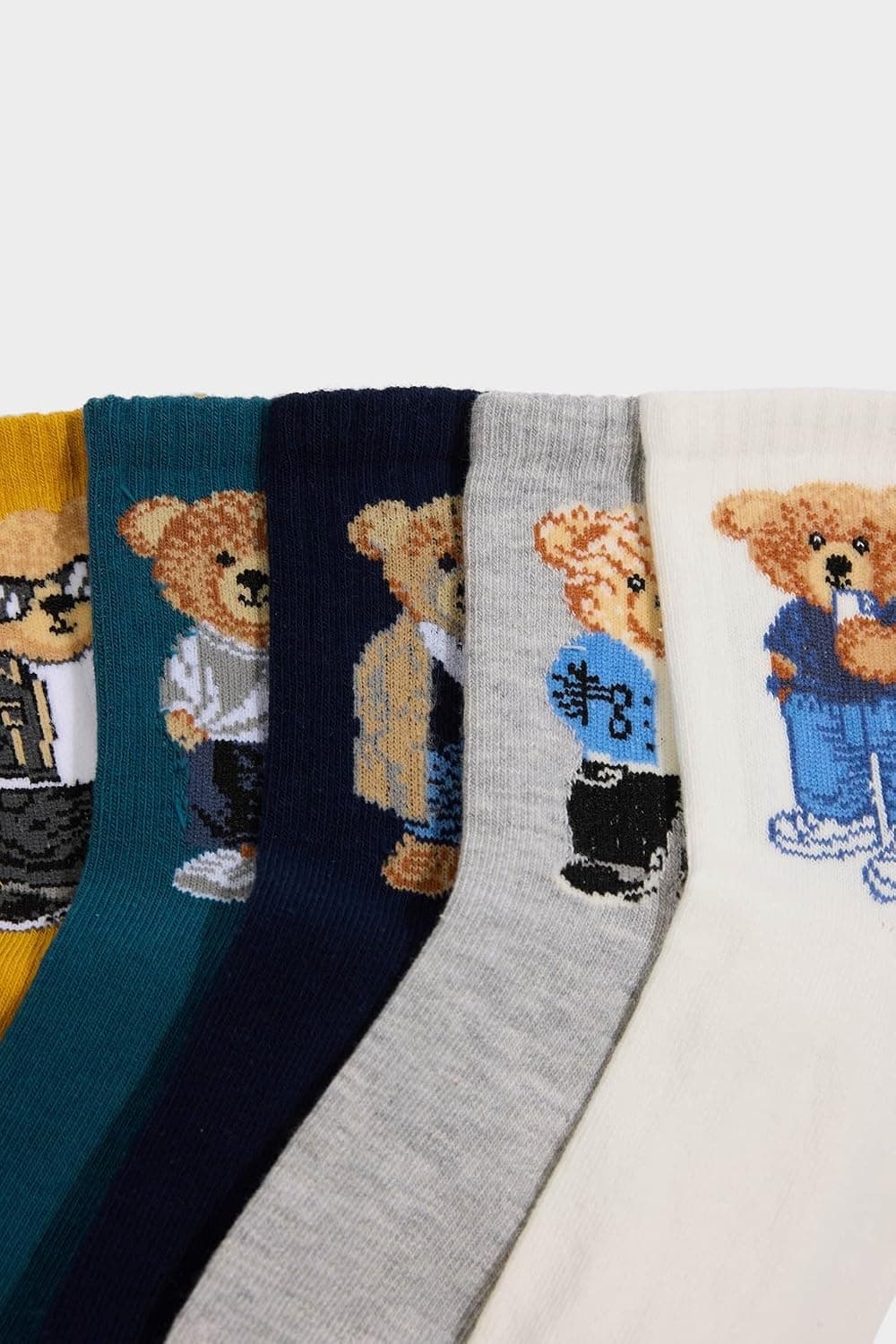 جوراب بلند پسرانه DeFacto نخی طرح خرس 5 عددی مدل G7540A8NS جوراب بلند پسرانه DeFacto نخی طرح خرس 5 عددی مدل G7540A8NS