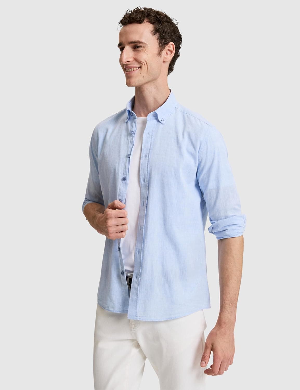 پیراهن مردانه Pierre Cardin طرحدار آبی یخی مدل 50325356-VR095 پیراهن مردانه Pierre Cardin طرحدار آبی یخی مدل 50325356-VR095