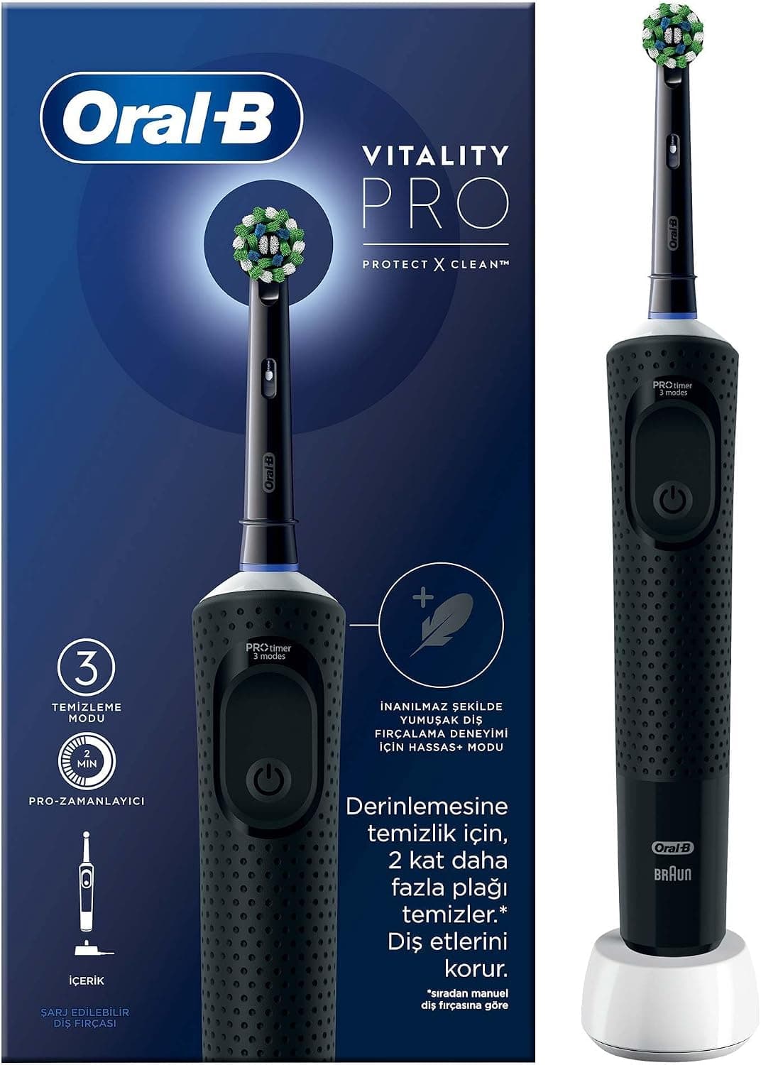 مسواک برقی Oral-B مدل Vitality Pro مشکی با قابلیت محافظت و تمیزکنندگی مسواک برقی Oral-B مدل Vitality Pro مشکی با قابلیت محافظت و تمیزکنندگی