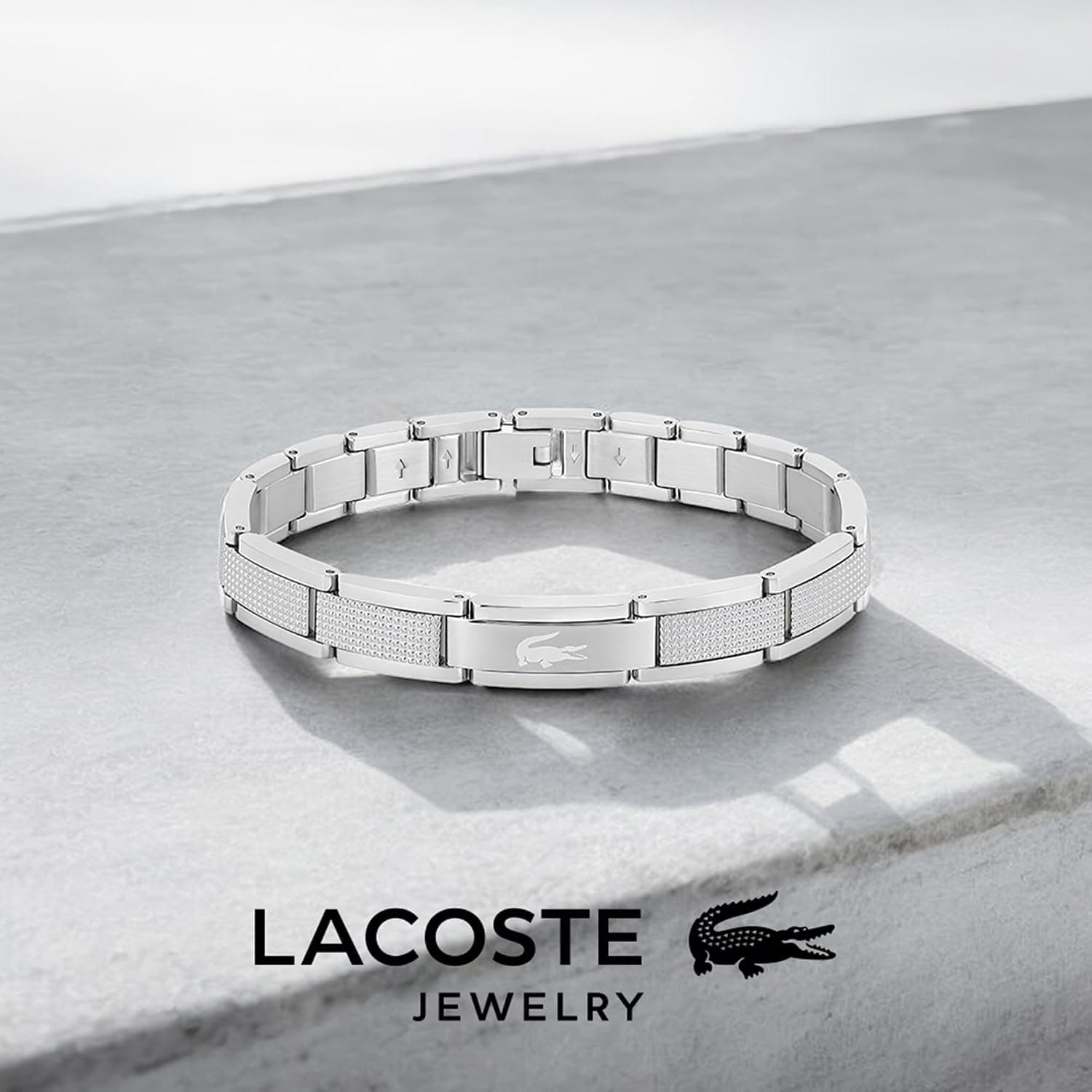 دستبند مردانه Lacoste زنجیری استیل ضد زنگ Stencil Collection دستبند مردانه Lacoste زنجیری استیل ضد زنگ Stencil Collection