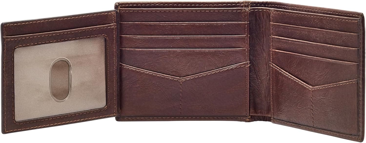 کیف پول مردانه Fossil چرمی دولت با پنجره کارت شناسایی تاشو کیف پول مردانه Fossil چرمی دولت با پنجره کارت شناسایی تاشو