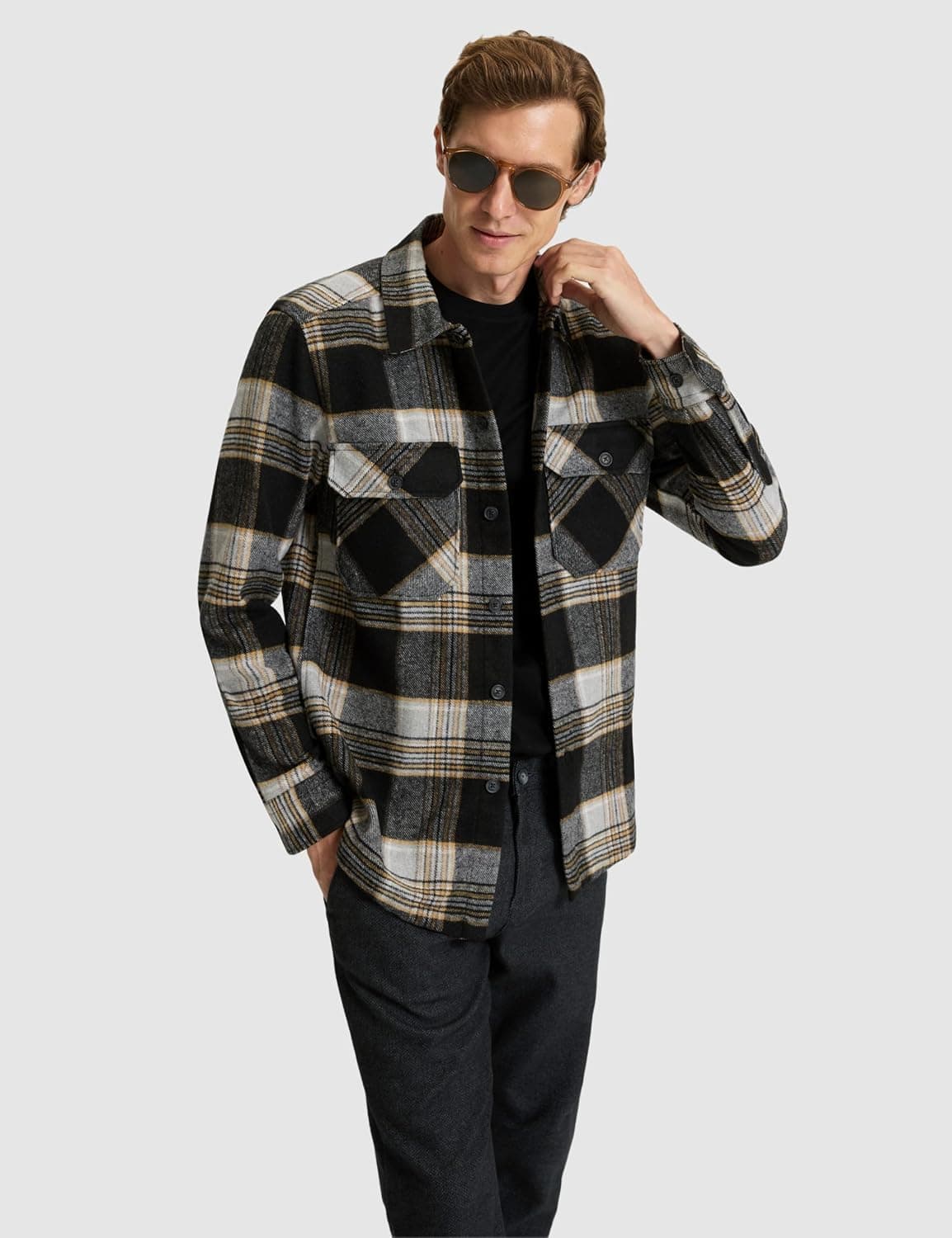 پیراهن مردانه Pierre Cardin سیاه طرحدار مدل 50316763-VR046 پیراهن مردانه Pierre Cardin سیاه طرحدار مدل 50316763-VR046
