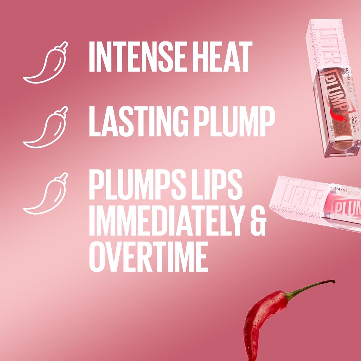 گلوس لب MAYBELLINE Lifter Gloss حجمدهنده فلفل چیلی Maxi-Lip 5% Mauve Bite گلوس لب MAYBELLINE Lifter Gloss حجمدهنده فلفل چیلی Maxi-Lip 5% Mauve Bite