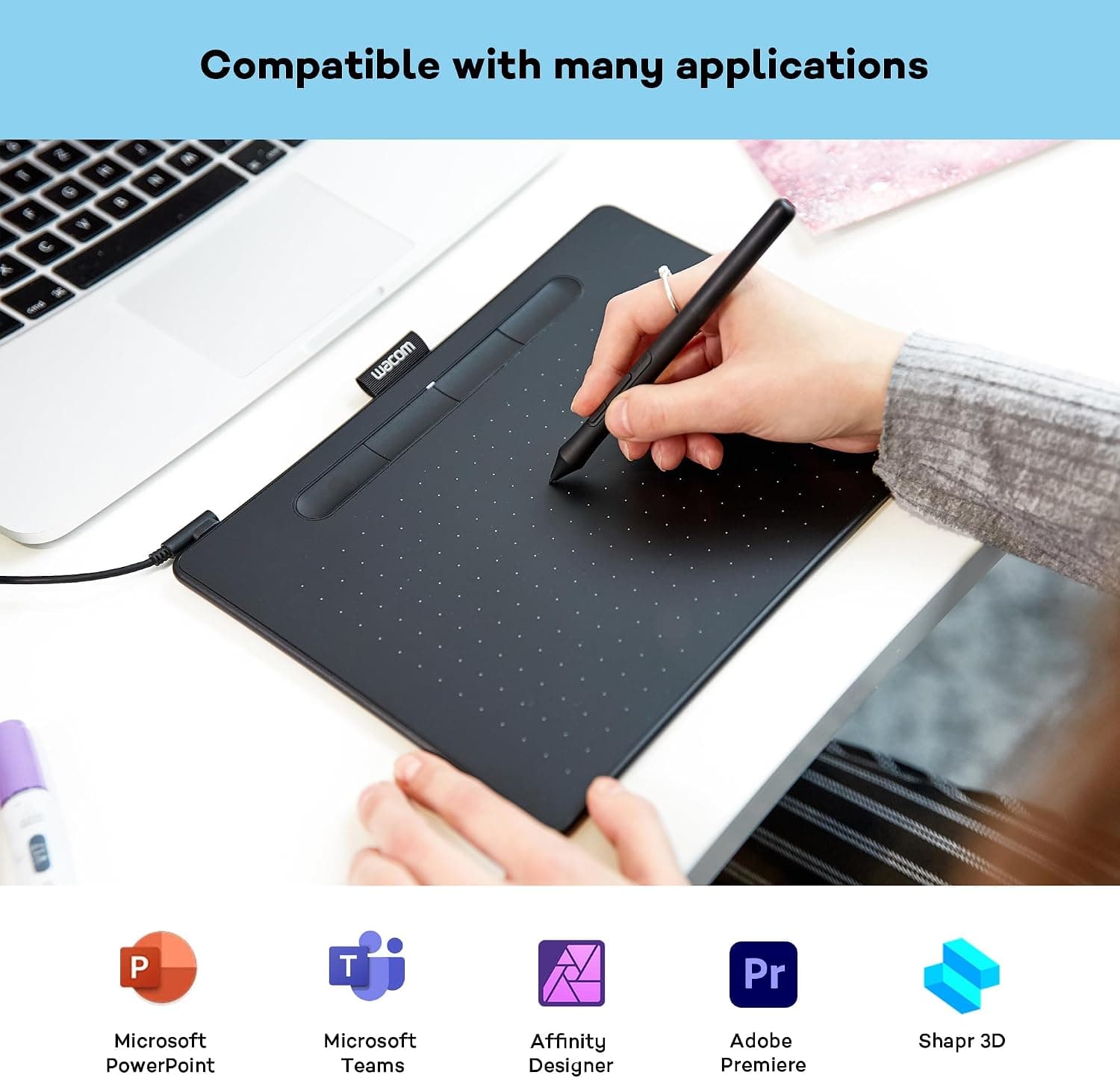 تبلت طراحی Wacom مدل Intuos Medium با قلم حساس به فشار مشکی تبلت طراحی Wacom مدل Intuos Medium با قلم حساس به فشار مشکی