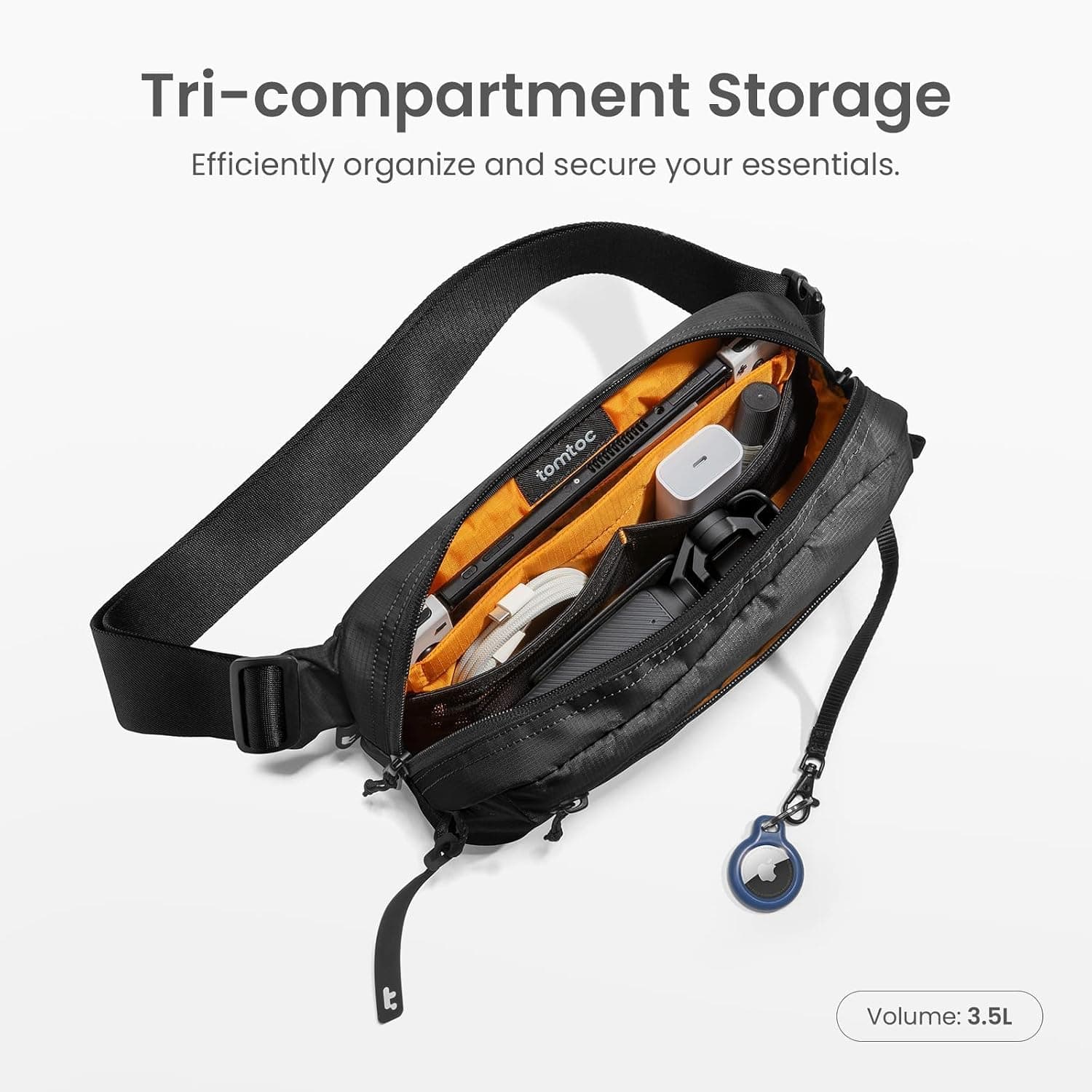 کیف دوشی مردانه و زنانه tomtoc با محافظ RFID، ضدآب و سبک، ظرفیت 1,5L–3,5L کیف دوشی مردانه و زنانه tomtoc با محافظ RFID، ضدآب و سبک، ظرفیت 1,5L–3,5L