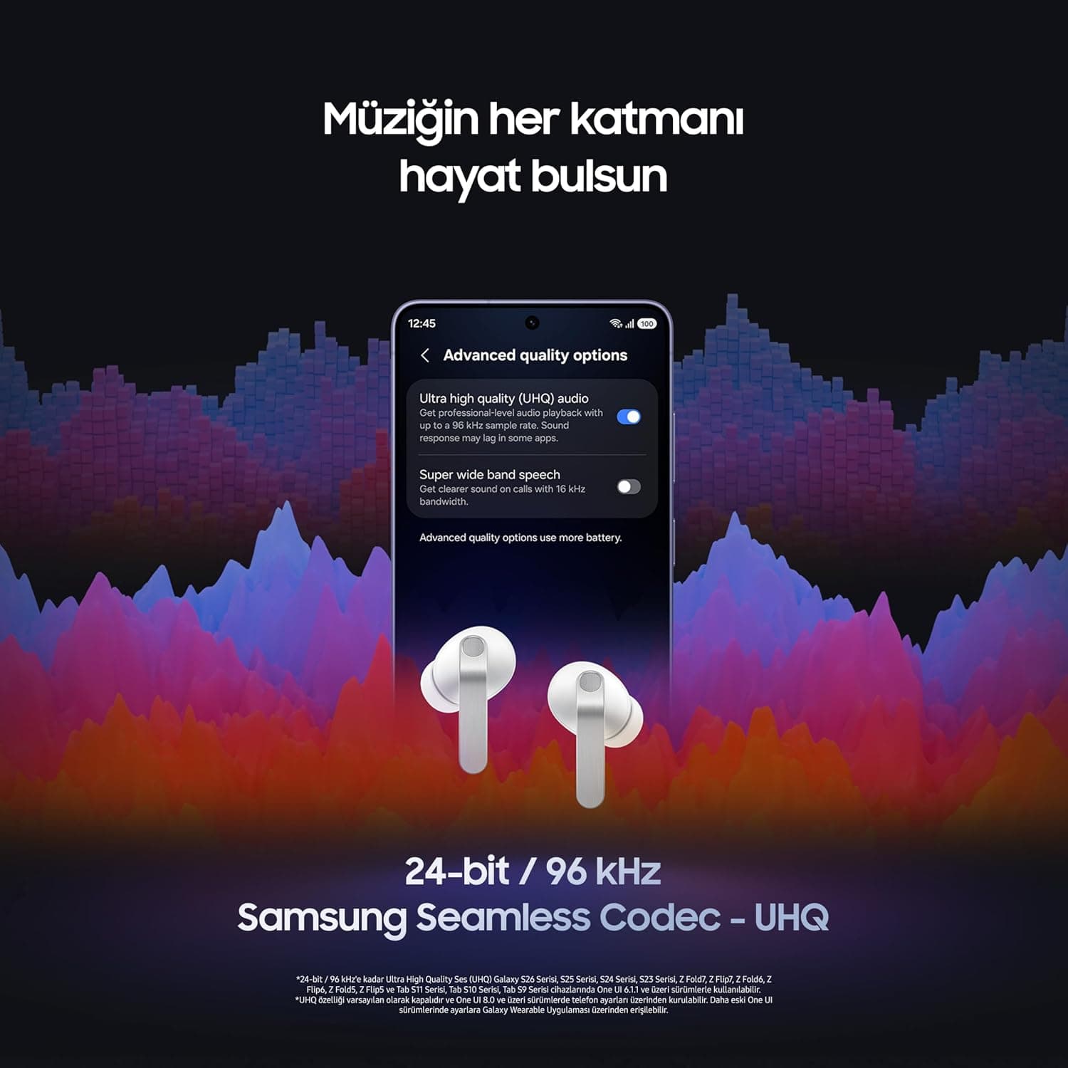 هدفون بلوتوثی Samsung Galaxy Buds4 Pro سفید با بدنه فلزی، بلندگوی دوطرفه و آمپلیفایر دوگانه، ANC بهبودیافته و کنترل تطبیقی نویز هدفون بلوتوثی Samsung Galaxy Buds4 Pro سفید با بدنه فلزی، بلندگوی دوطرفه و آمپلیفایر دوگانه، ANC بهبودیافته و کنترل تطبیقی نویز