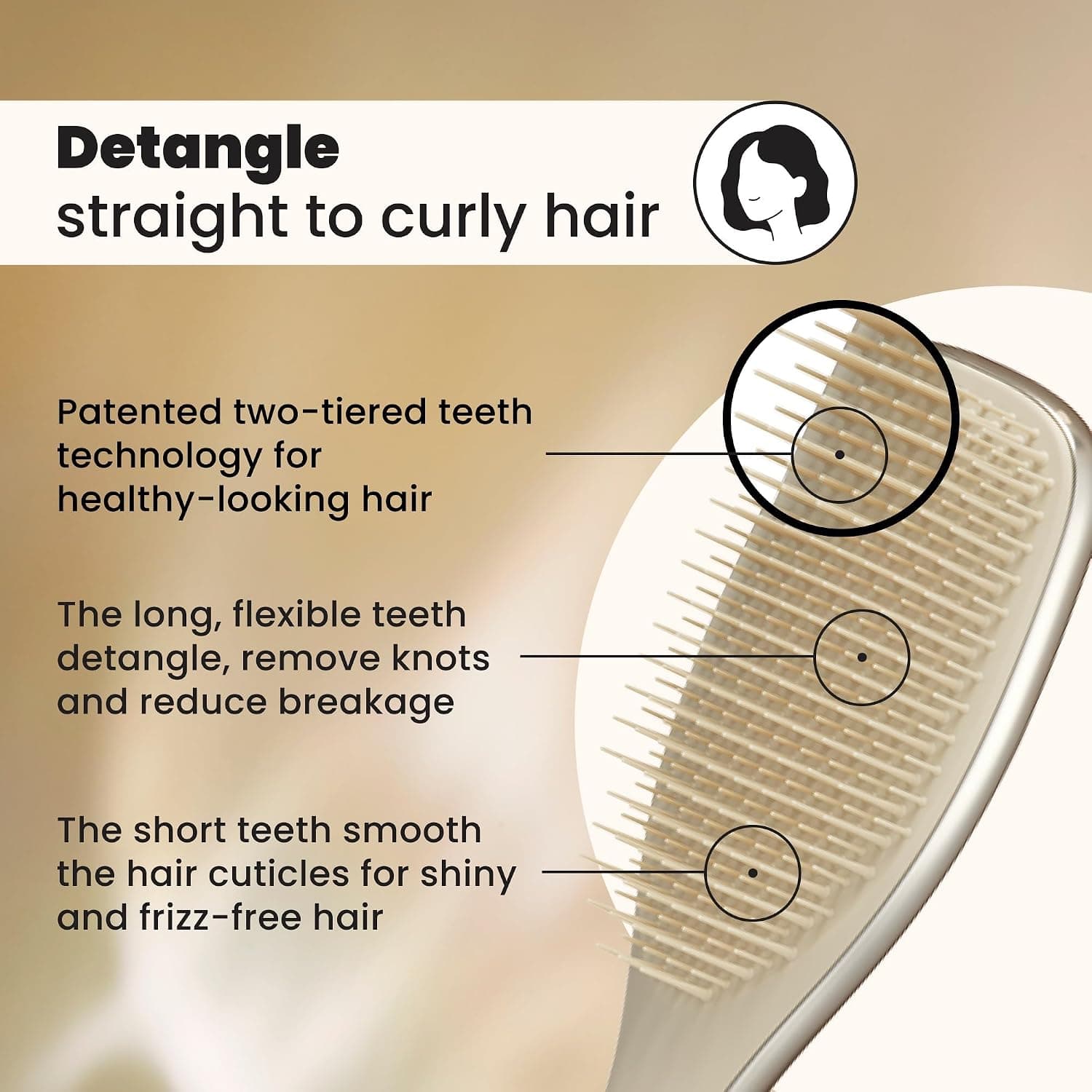 برس گرهبازکن مو Tangle Teezer Ultimate Detangler Chrome طلایی شامپاینی برس گرهبازکن مو Tangle Teezer Ultimate Detangler Chrome طلایی شامپاینی