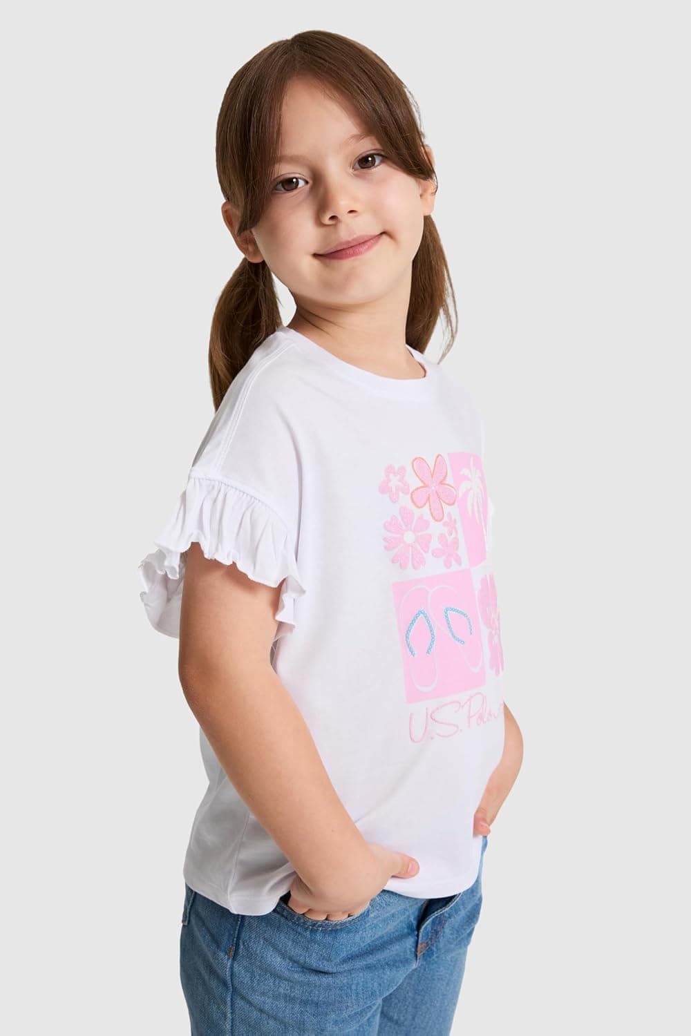 تیشرت دخترانه U.S. Polo Assn. سفید مدل 50325654-VR013 تیشرت دخترانه U.S. Polo Assn. سفید مدل 50325654-VR013