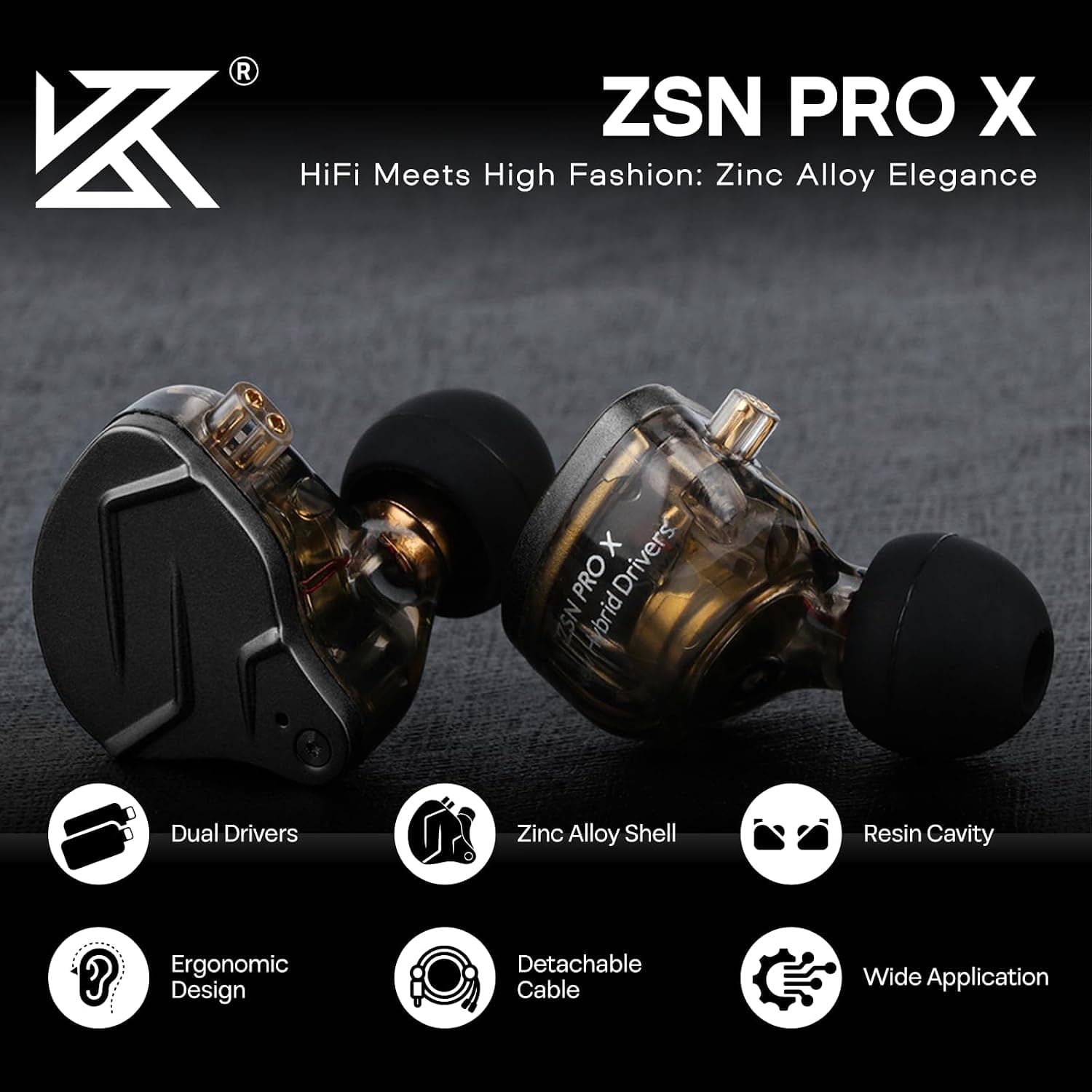 ایربادز سیمی هیبرید Linsoul مدل KZ ZSN PRO X با درایور 1BA+1DD ایربادز سیمی هیبرید Linsoul مدل KZ ZSN PRO X با درایور 1BA+1DD