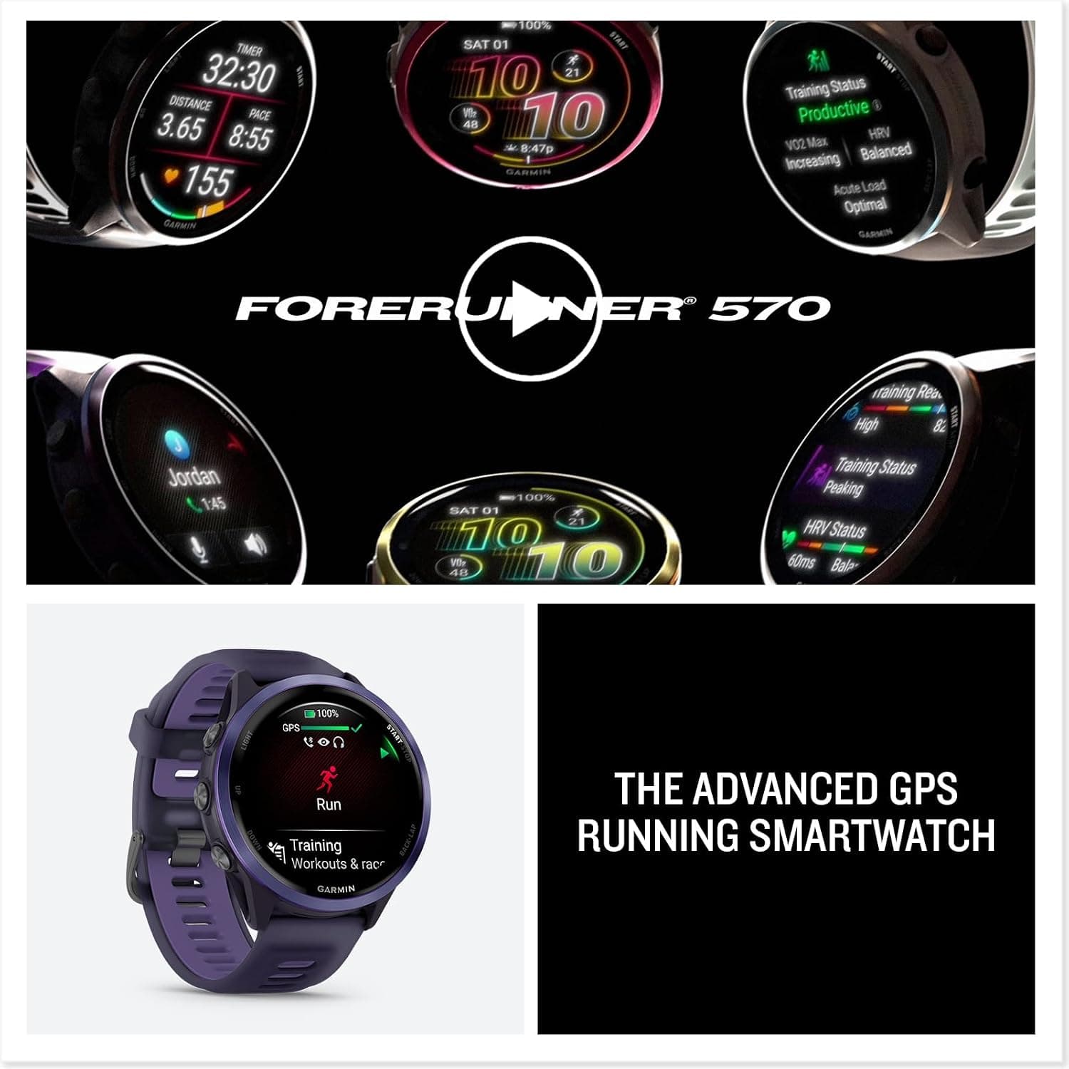 ساعت هوشمند Garmin بنفش و خاکستری مدل Forerunner 570-47 mm ساعت هوشمند Garmin بنفش و خاکستری مدل Forerunner 570-47 mm