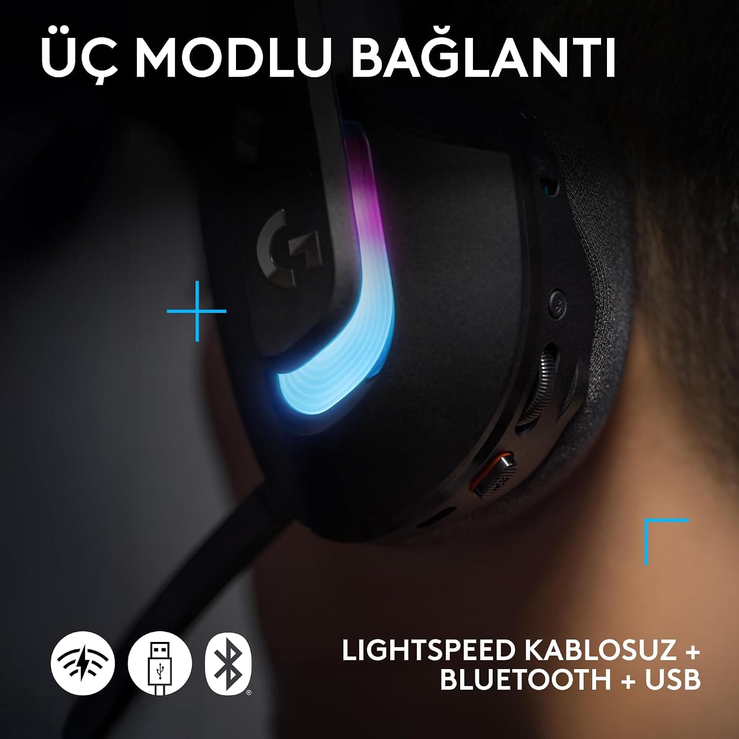 هدست گیمینگ بیسیم Logitech G مدل G522 LIGHTSPEED با نور RGB مشکی هدست گیمینگ بیسیم Logitech G مدل G522 LIGHTSPEED با نور RGB مشکی