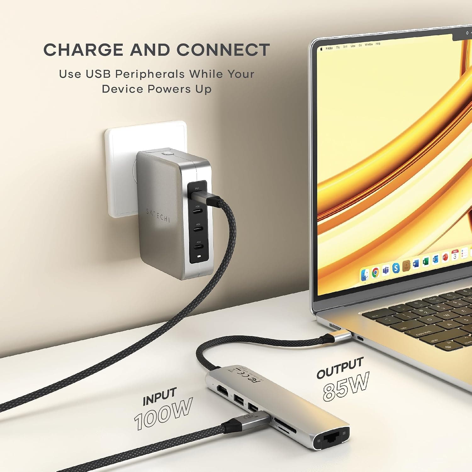 هاب USB-C هفتپورت Satechi با اترنت، HDMI مدل 4K@60Hz، نقرهای هاب USB-C هفتپورت Satechi با اترنت، HDMI مدل 4K@60Hz، نقرهای