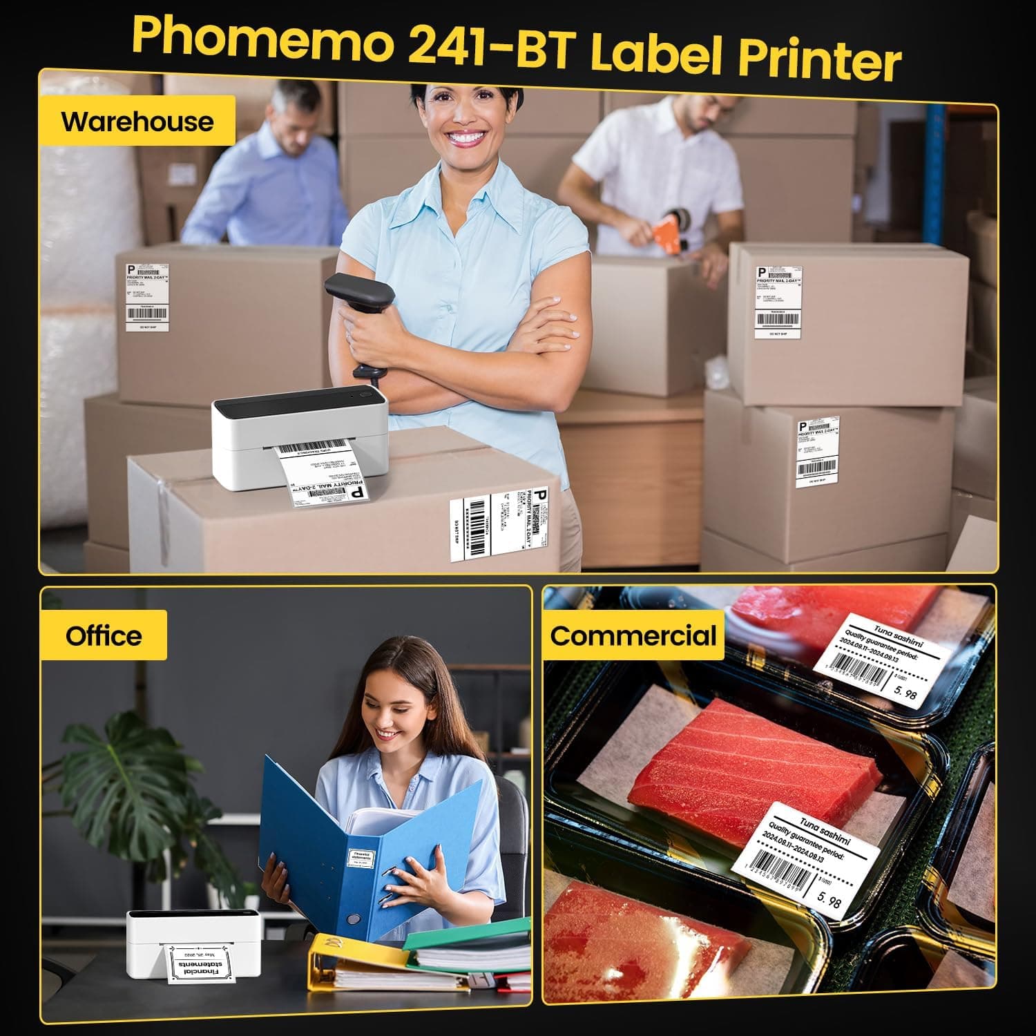 چاپگر برچسب حرارتی بلوتوثی Phomemo برای برچسب ارسال 4x6 چاپگر برچسب حرارتی بلوتوثی Phomemo برای برچسب ارسال 4x6