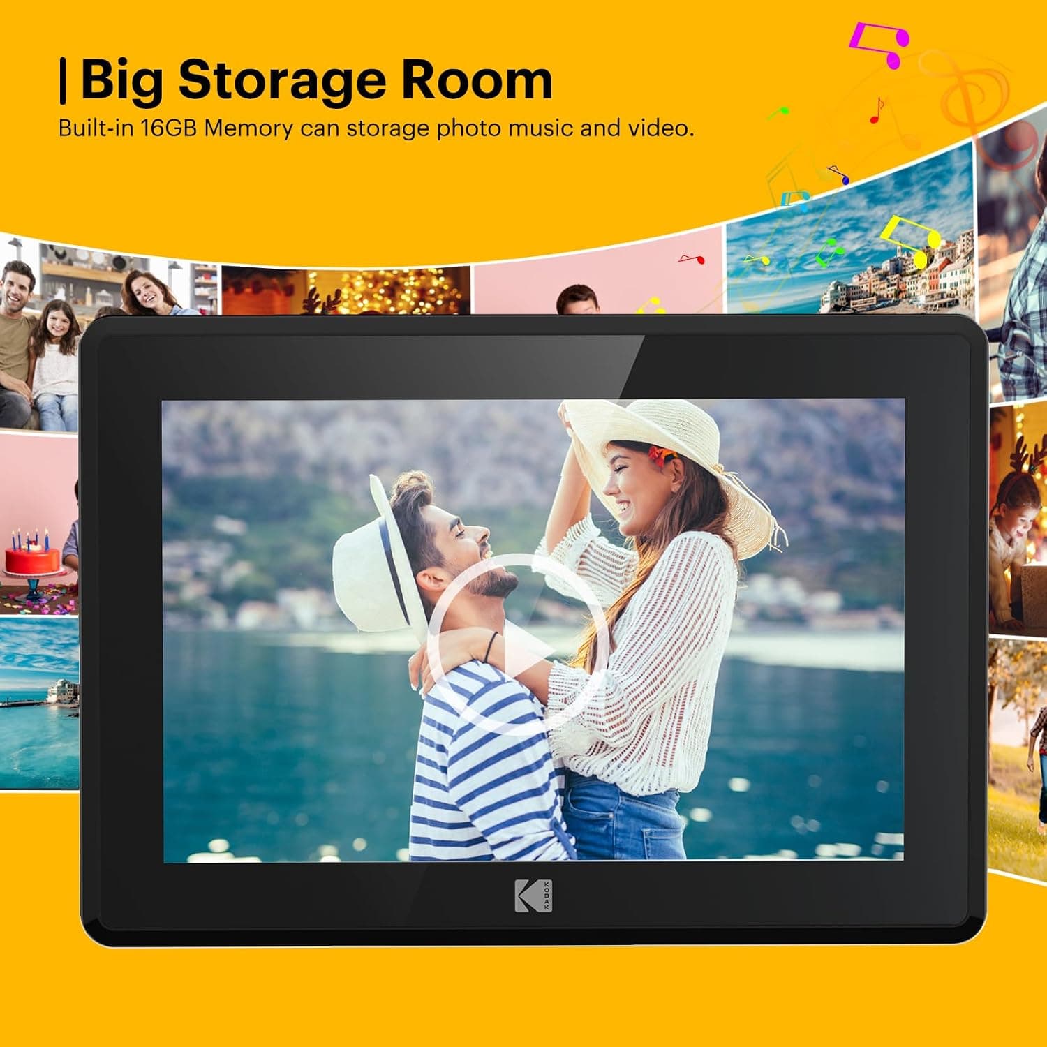 قاب عکس دیجیتال KODAK 10.1 اینچ WiFi لمسی IPS حافظه 16GB مشکی قاب عکس دیجیتال KODAK 10.1 اینچ WiFi لمسی IPS حافظه 16GB مشکی