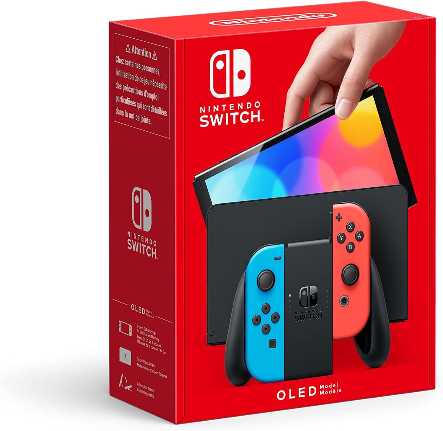 کنسول بازی Nintendo Switch مدل OLED، آبی نئونی/قرمز نئونی، نسخه بینالمللی کنسول بازی Nintendo Switch مدل OLED، آبی نئونی/قرمز نئونی، نسخه بینالمللی