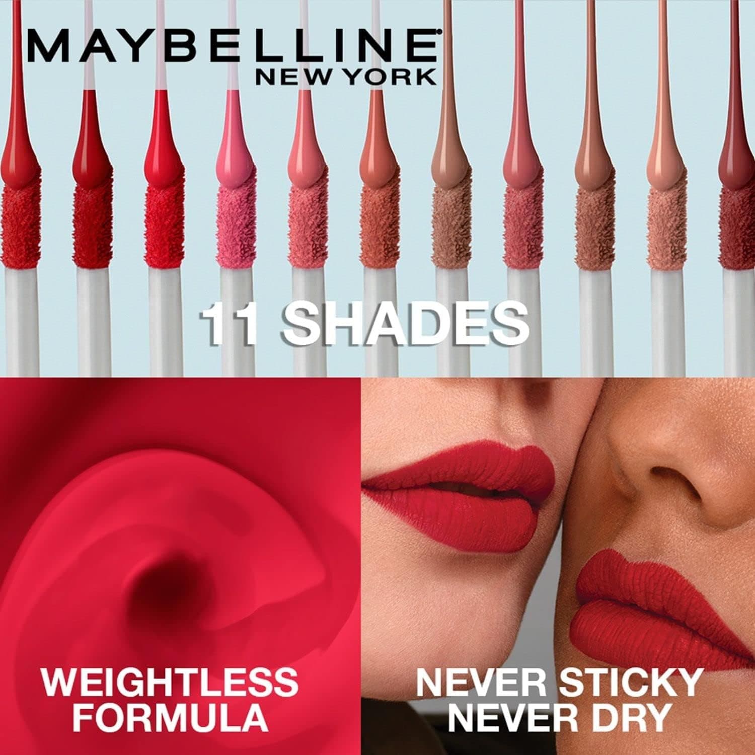 رژ لب مایع مَت Maybelline New York Sensational رنگ 02 شرابی ملایم 7 ml رژ لب مایع مَت Maybelline New York Sensational رنگ 02 شرابی ملایم 7 ml