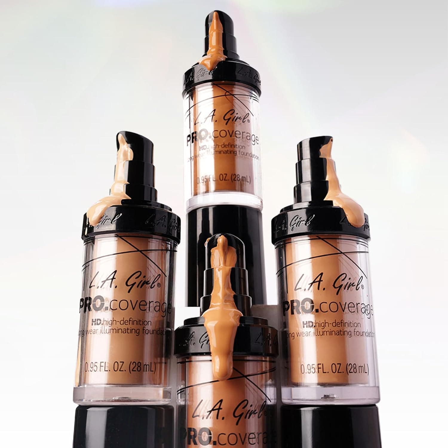 فاندیشن مایع L.A Girl Pro Coverage Luminous رنگ سفید فاندیشن مایع L.A Girl Pro Coverage Luminous رنگ سفید