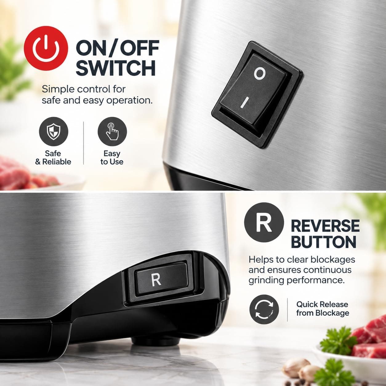 چرخ گوشت Kenwood با توان 1600W بدنه فلزی مدل MG510 نقرهای چرخ گوشت Kenwood با توان 1600W بدنه فلزی مدل MG510 نقرهای