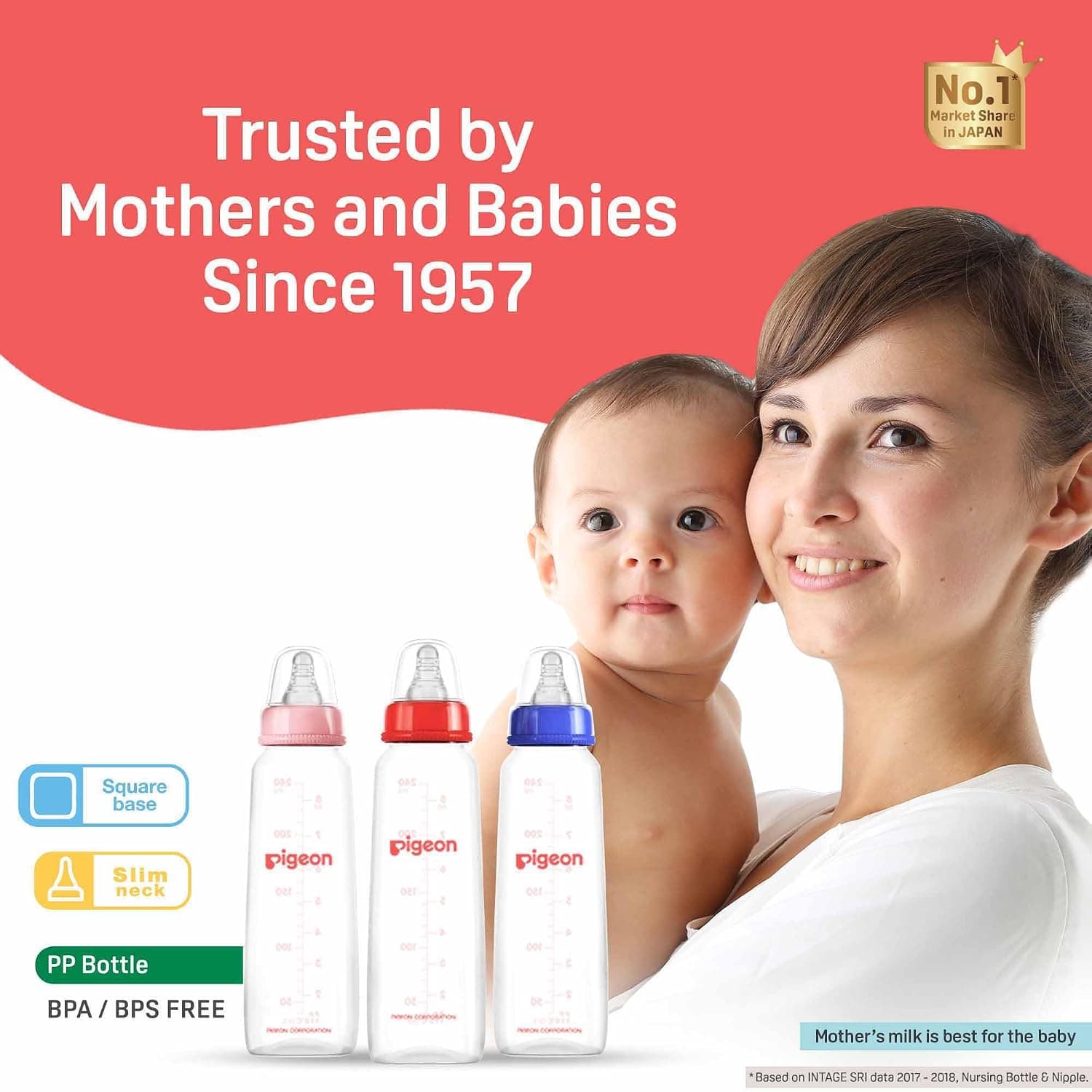 شیشه شیر Pigeon مدل KPP پریستالتیک سرشیر L آبی و سفید 240 ml ۲ تایی شیشه شیر Pigeon مدل KPP پریستالتیک سرشیر L آبی و سفید 240 ml ۲ تایی