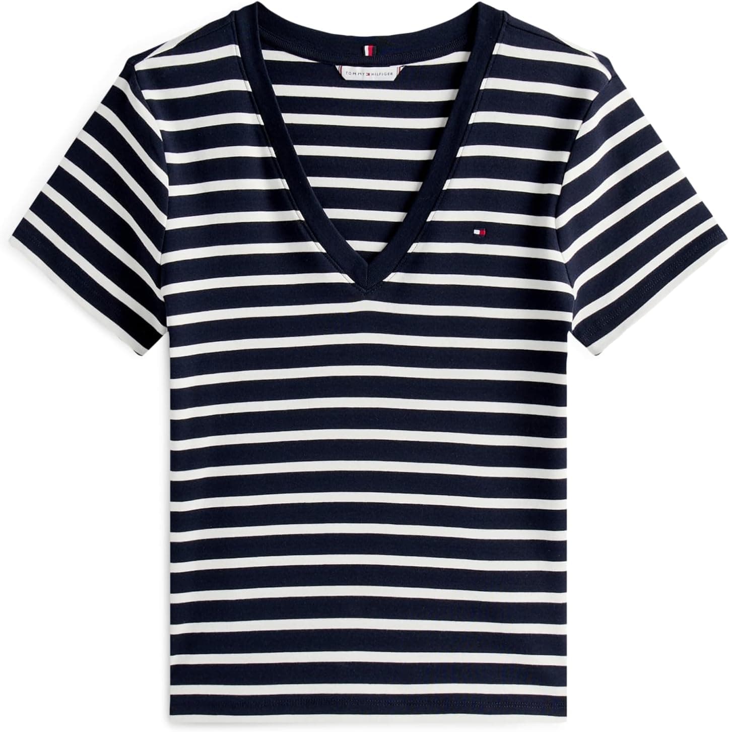 تیشرت زنانه Tommy Hilfiger یقه V آستین کوتاه مدل SLIM CODY تیشرت زنانه Tommy Hilfiger یقه V آستین کوتاه مدل SLIM CODY