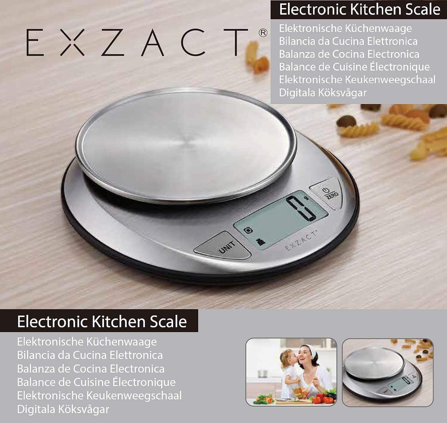 ترازو آشپزخانه دیجیتال Exzact استیل ضد زنگ ظرفیت 5kg ترازو آشپزخانه دیجیتال Exzact استیل ضد زنگ ظرفیت 5kg