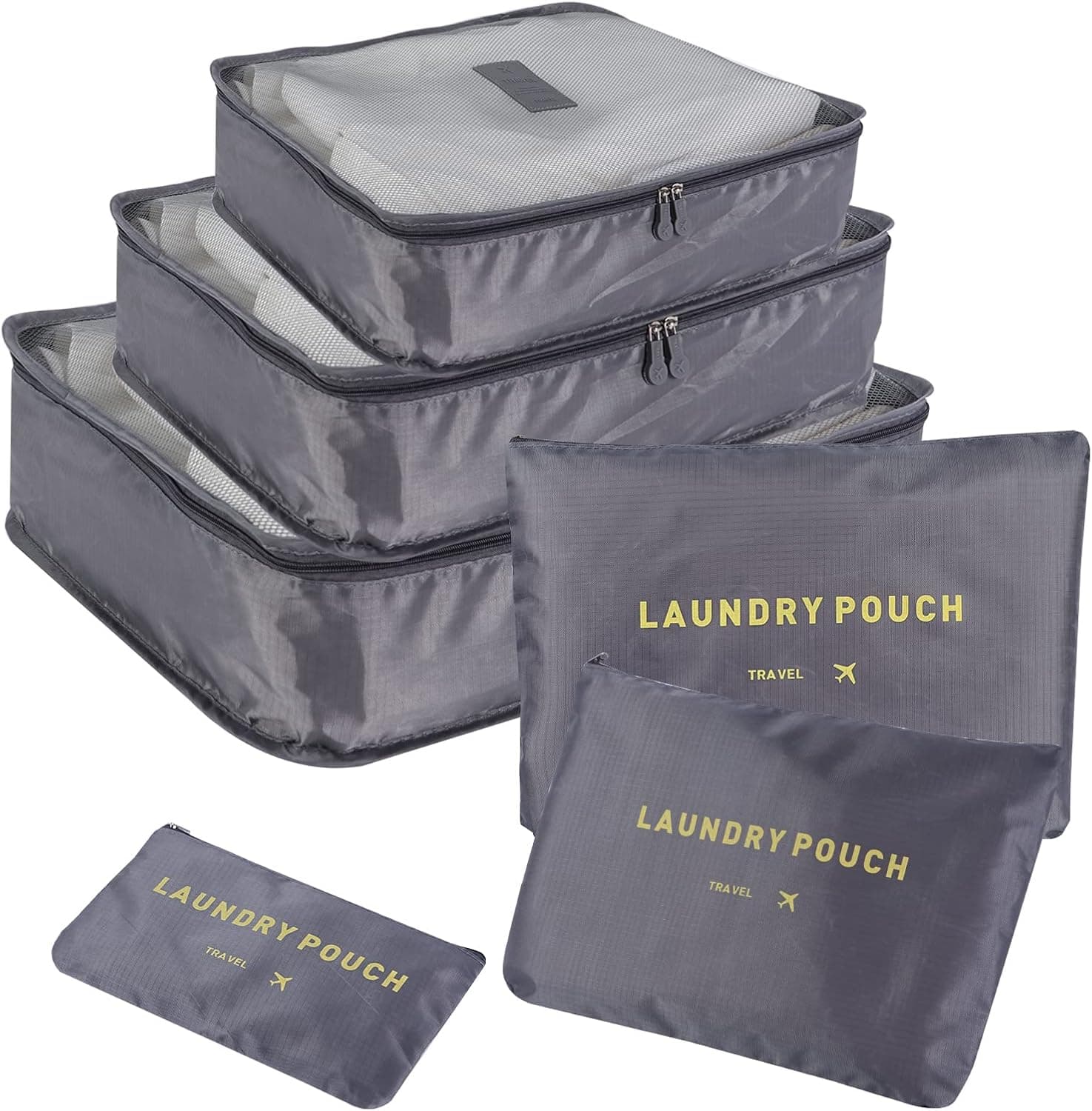 ست نظمدهنده چمدان 6Pcs و کیسه لباسشویی ضدآب سفری SKY-TOUCH خاکستری مدل 6974042151379 ست نظمدهنده چمدان 6Pcs و کیسه لباسشویی ضدآب سفری SKY-TOUCH خاکستری مدل 6974042151379